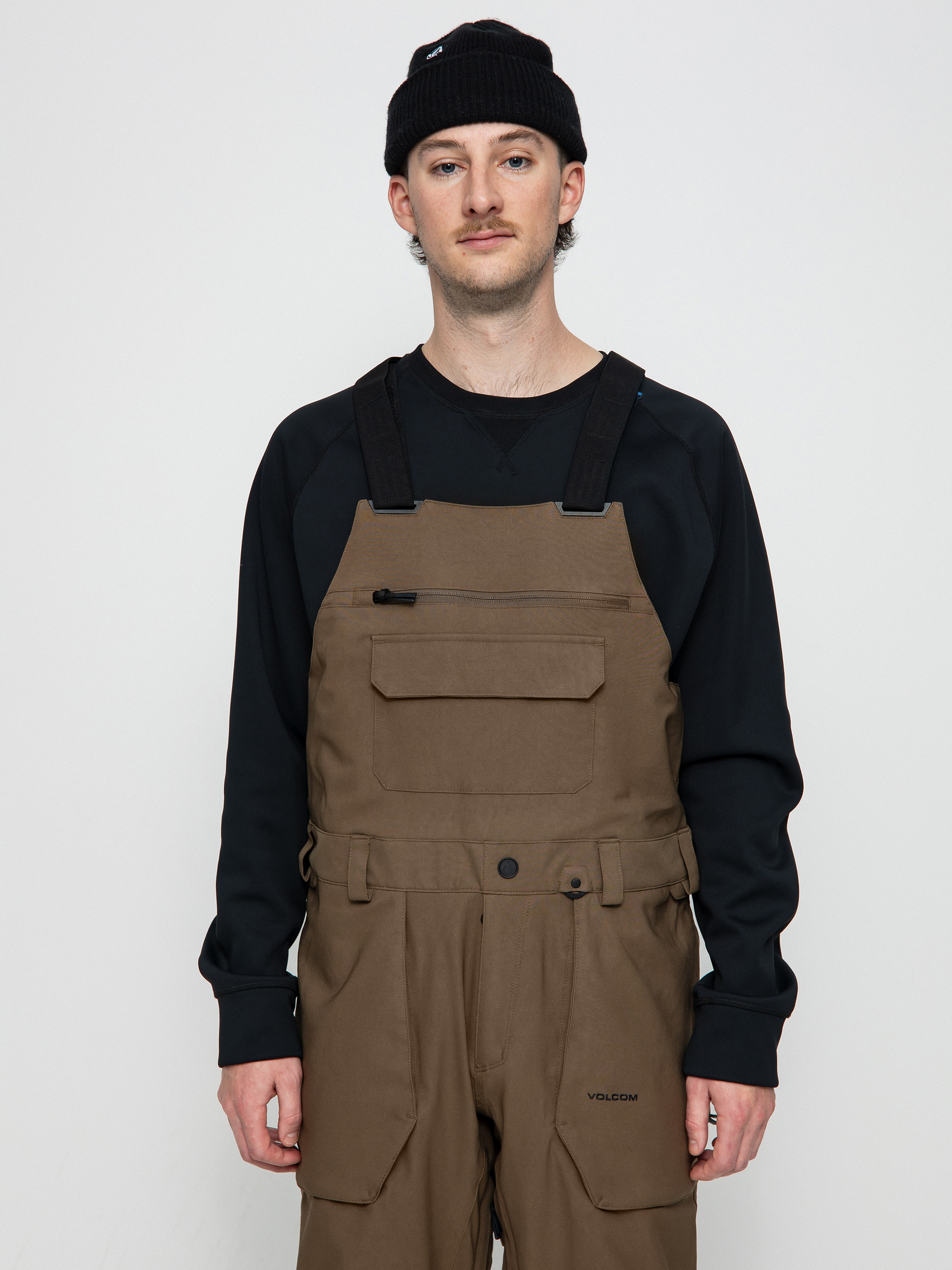 Męskie Spodnie snowboardowe Volcom Roan Bib Overall (dark teak)