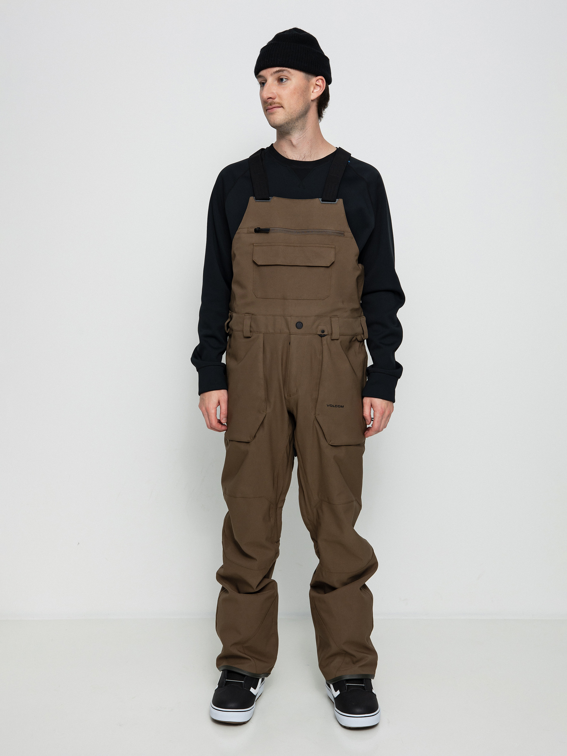 Męskie Spodnie snowboardowe Volcom Roan Bib Overall (dark teak)