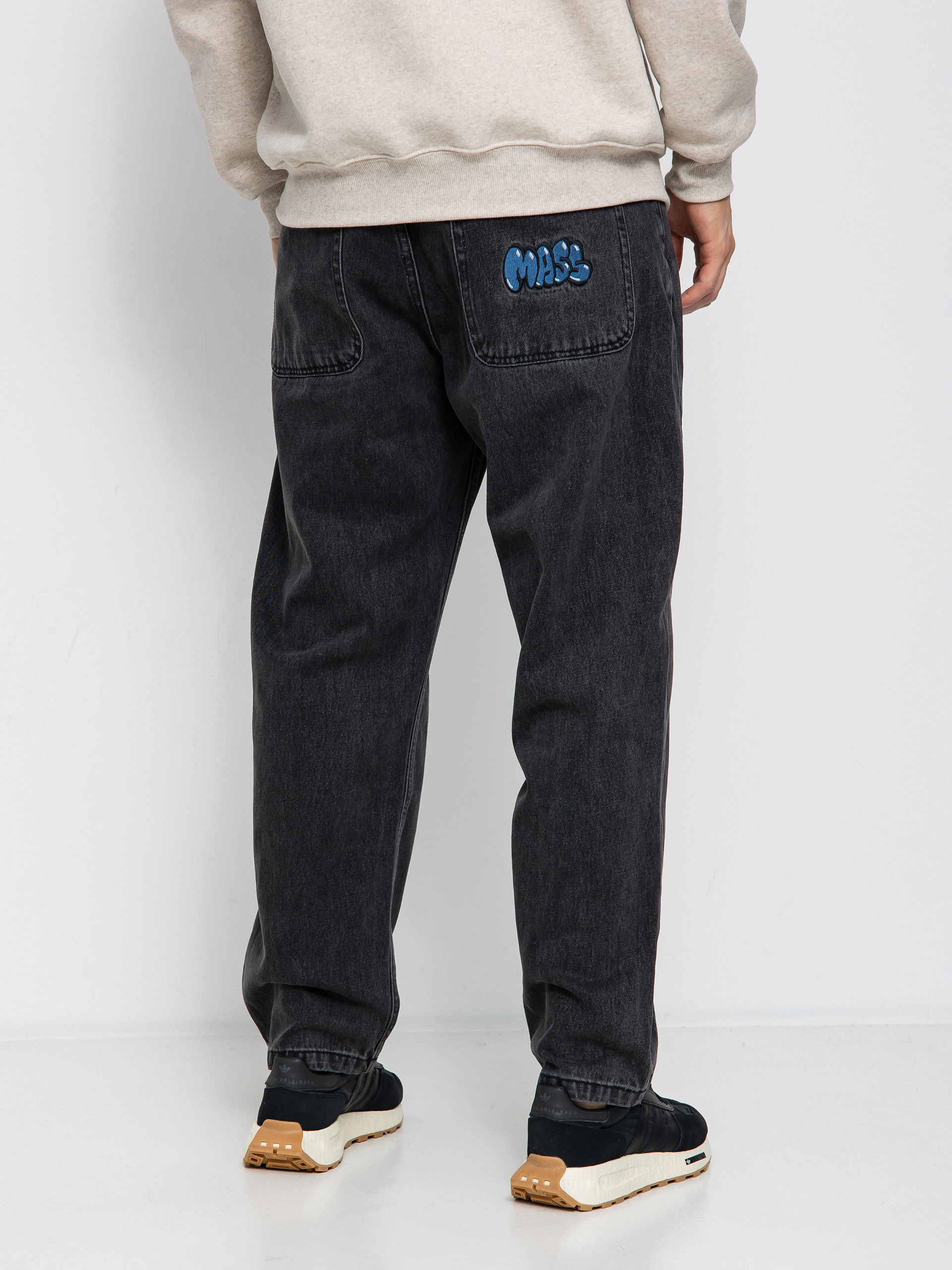 Spodnie MassDnm Bulb Jeans Baggy Fit (black washed)