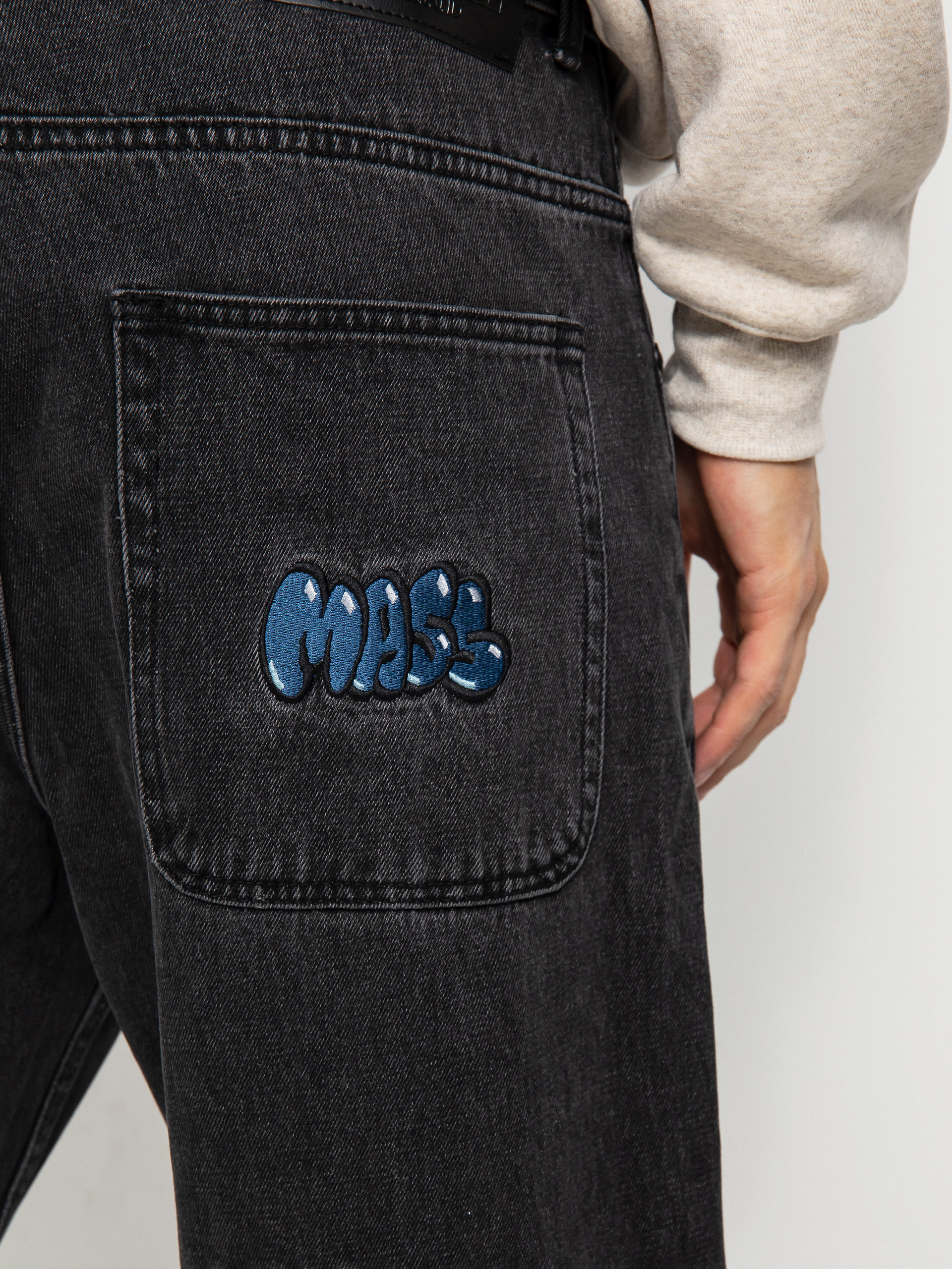 Spodnie MassDnm Bulb Jeans Baggy Fit (black washed)
