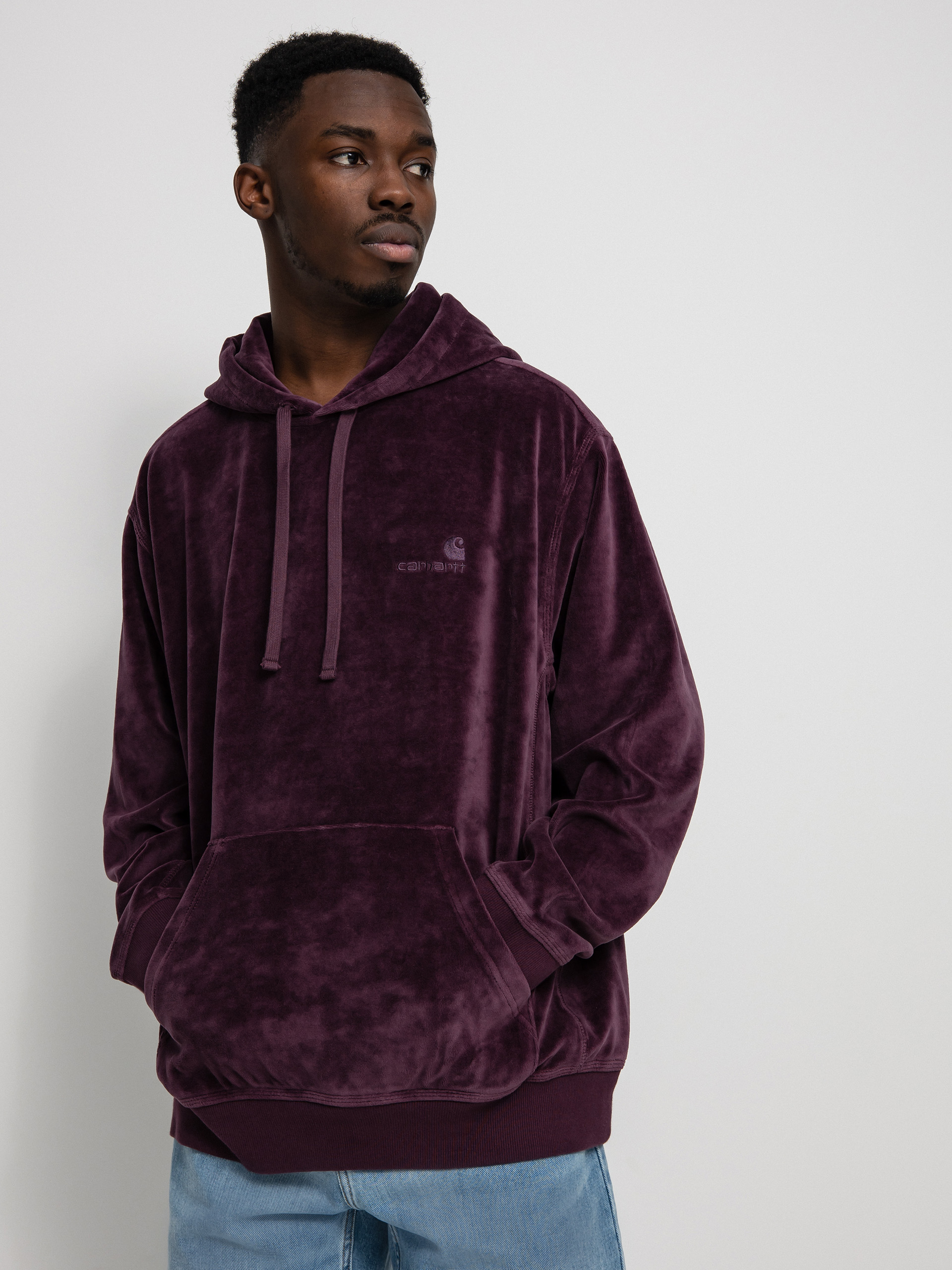 Bluza z kapturem Carhartt WIP United Script HD (dark plum)