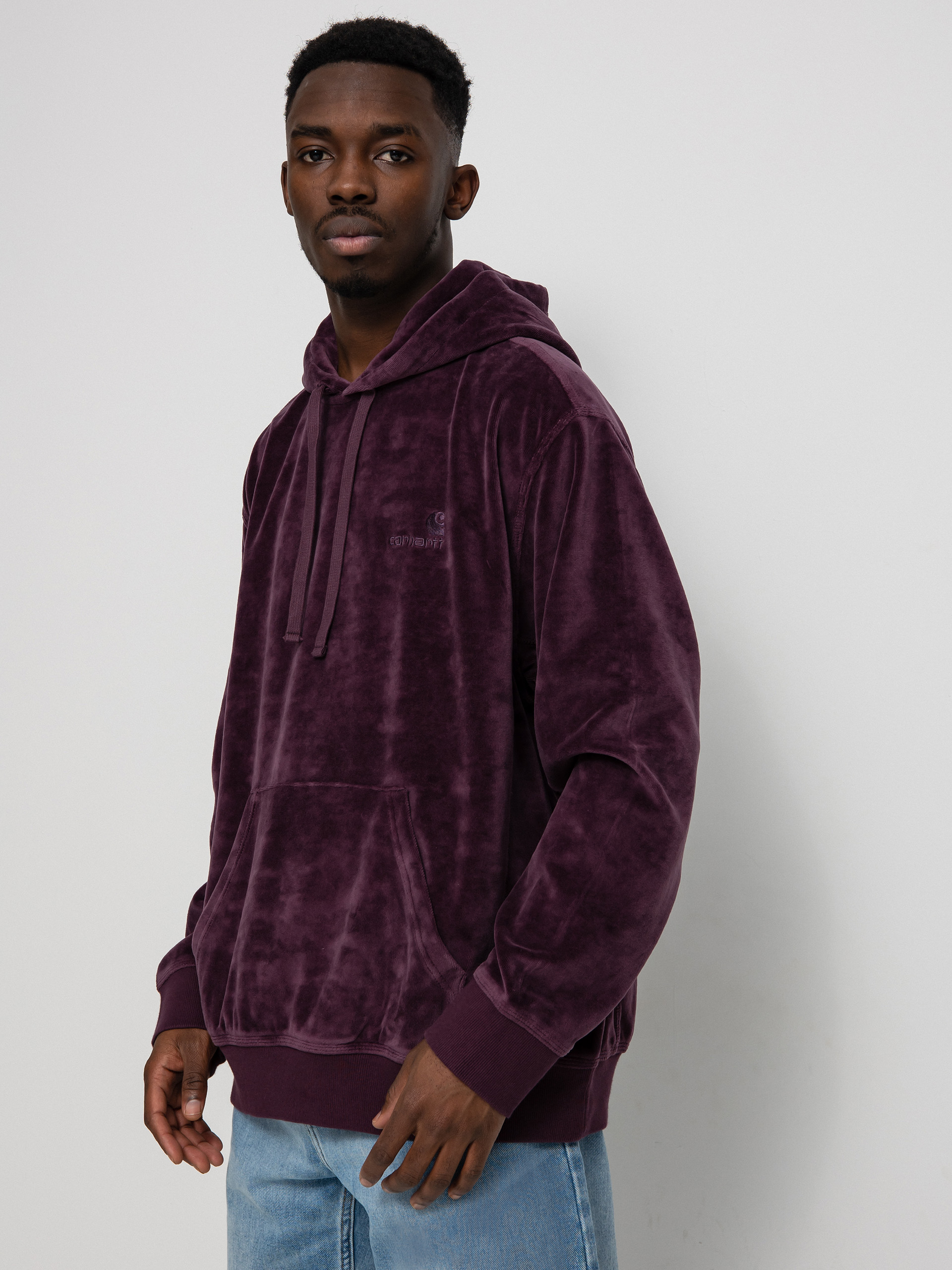 Bluza z kapturem Carhartt WIP United Script HD (dark plum)