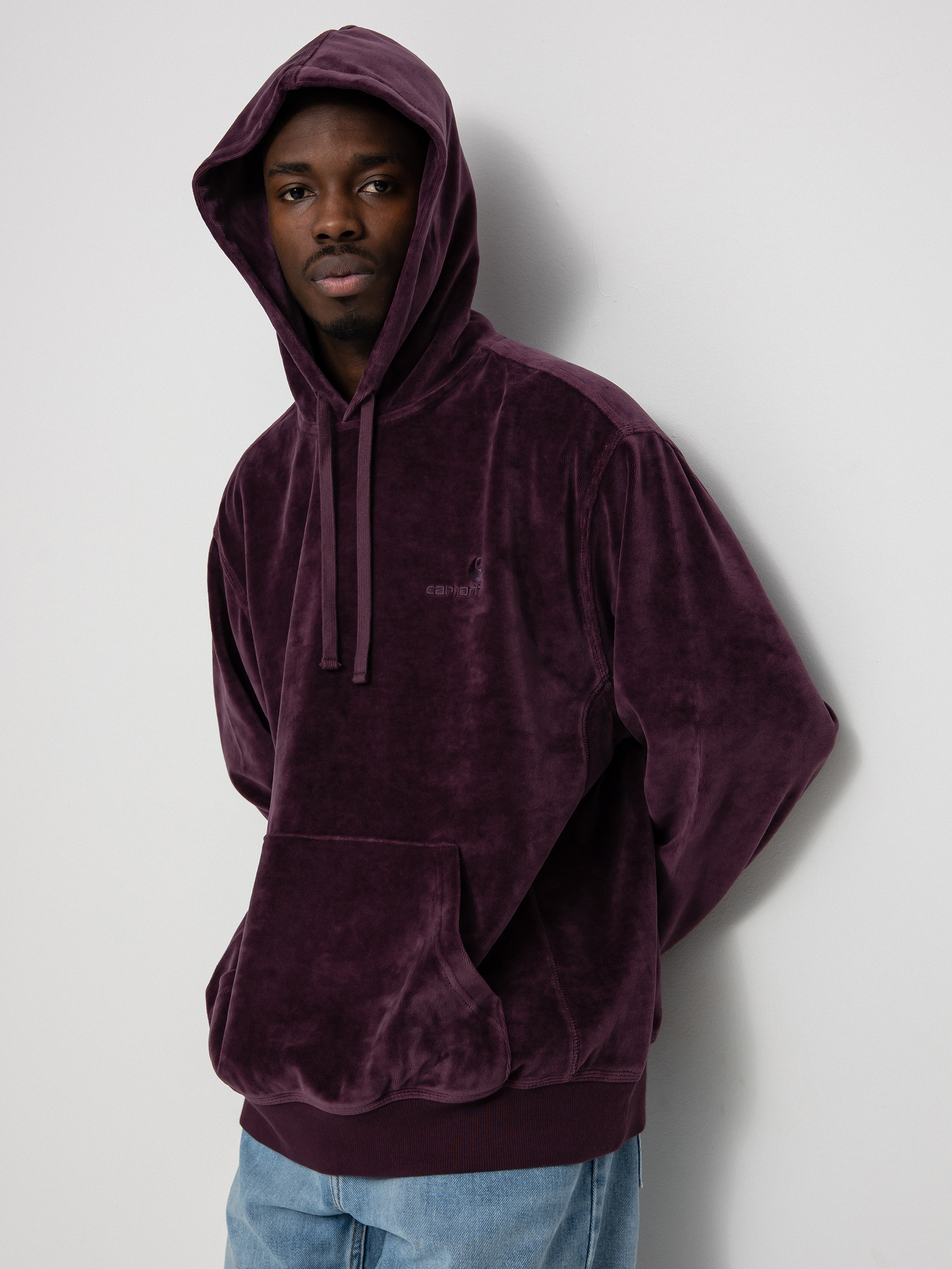 Bluza z kapturem Carhartt WIP United Script HD (dark plum)