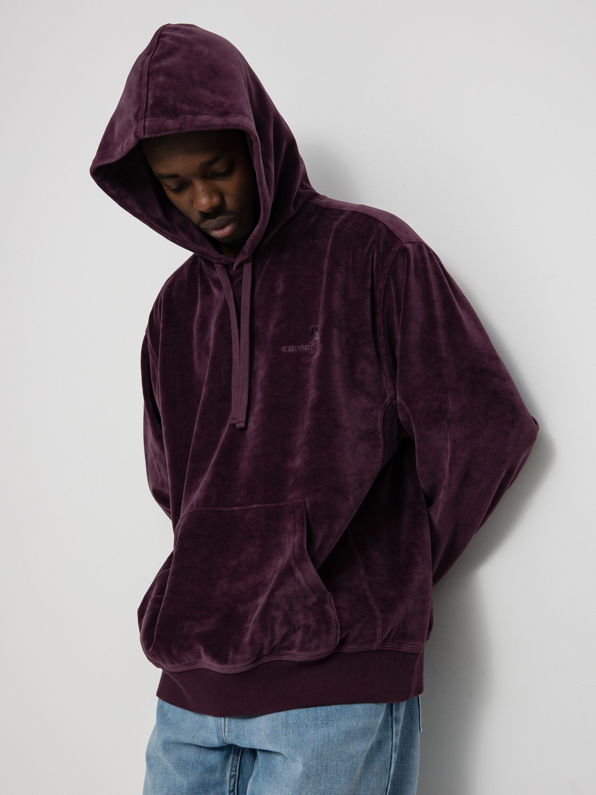Bluza z kapturem Carhartt WIP United Script HD (dark plum)