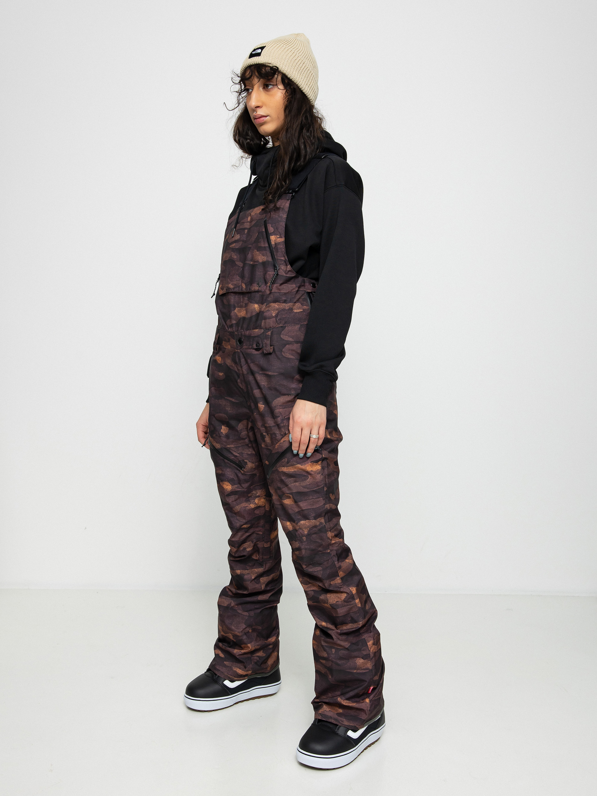 Damskie Spodnie snowboardowe Volcom Elm Stretch Gore Bib Overall (dusk camo)