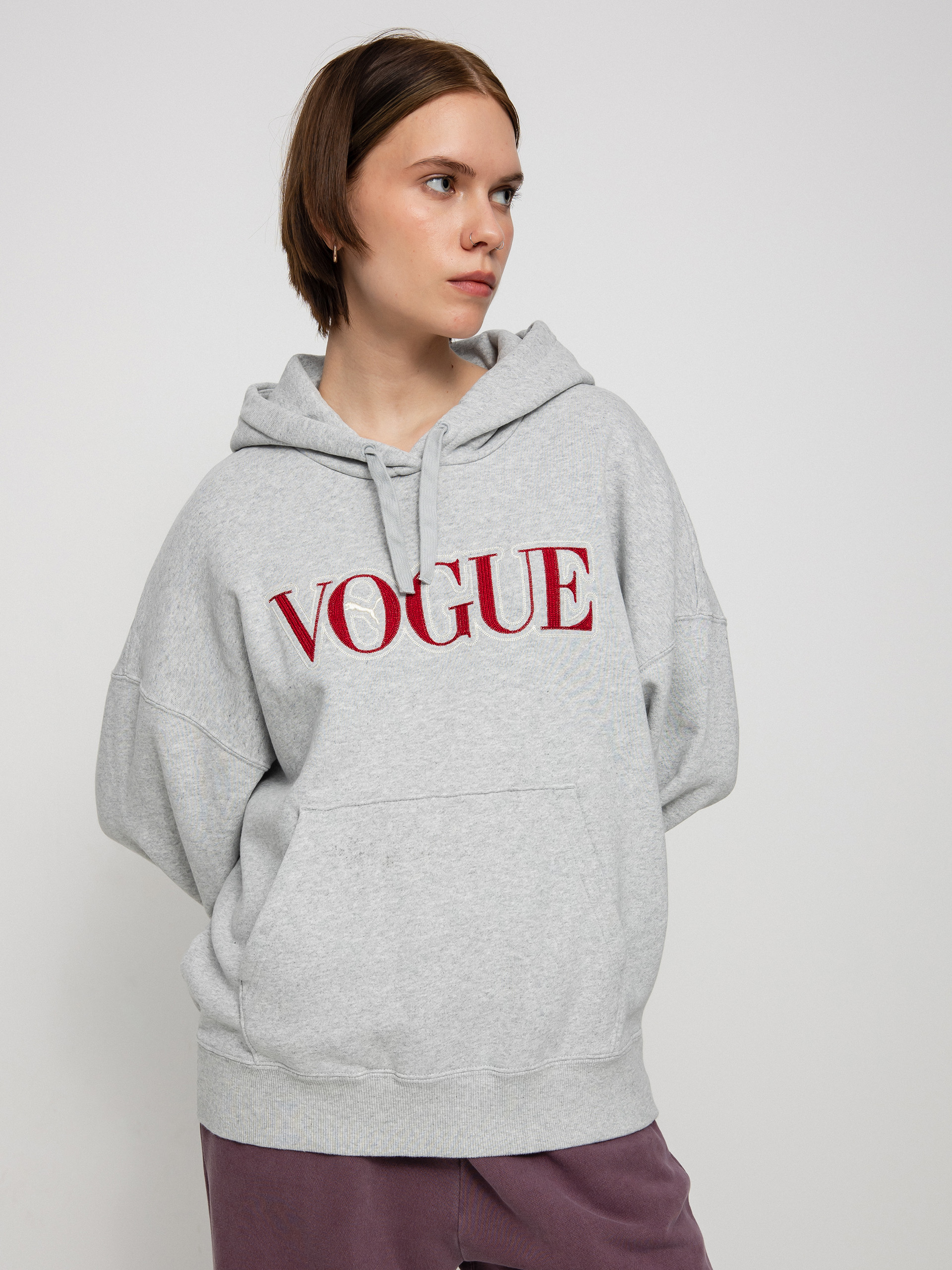 Bluza z kapturem Puma X Vogue Oversized HD Wmn (light gray heather)