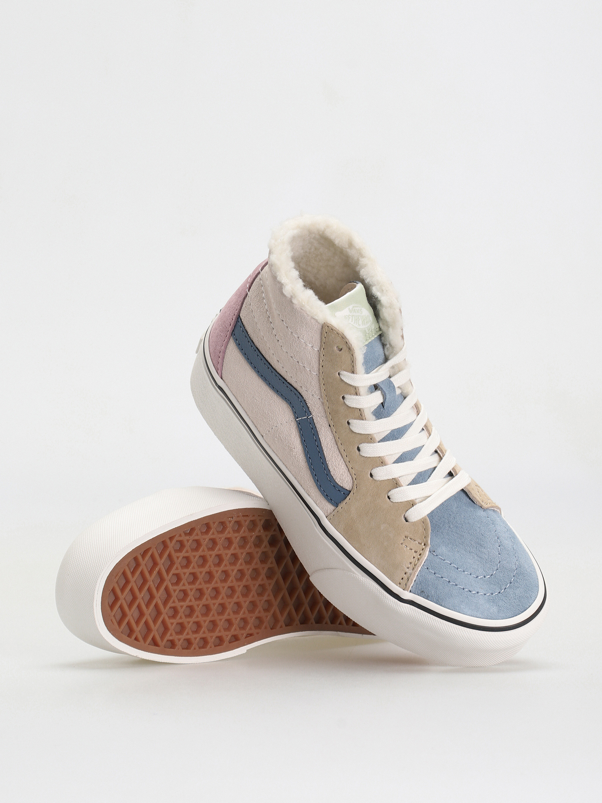 Buty Vans Sk8 Hi Tapered Stackform (pig suede/sherpa multi color)