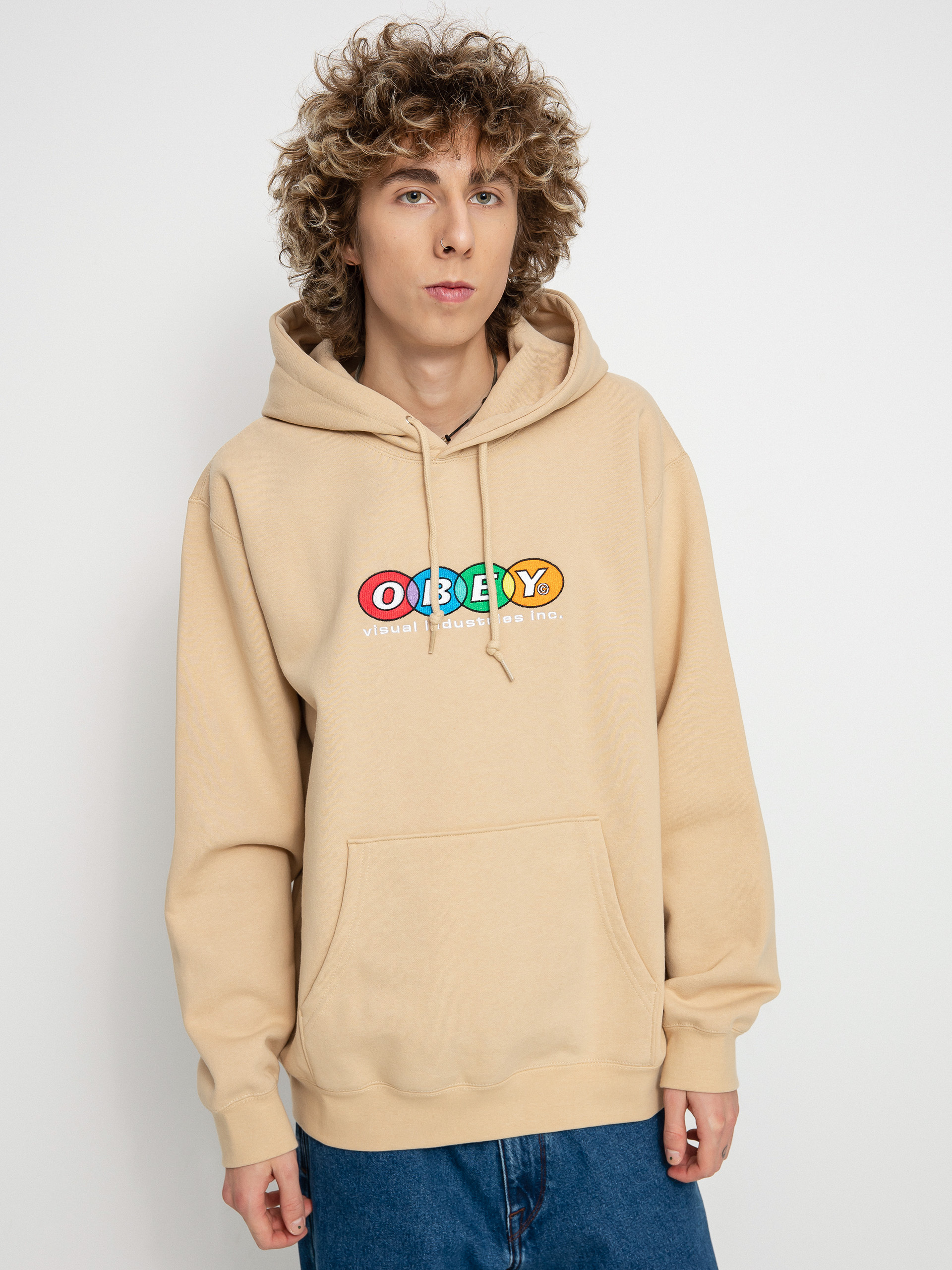 Bluza z kapturem OBEY Obey Industries HD (oat milk)