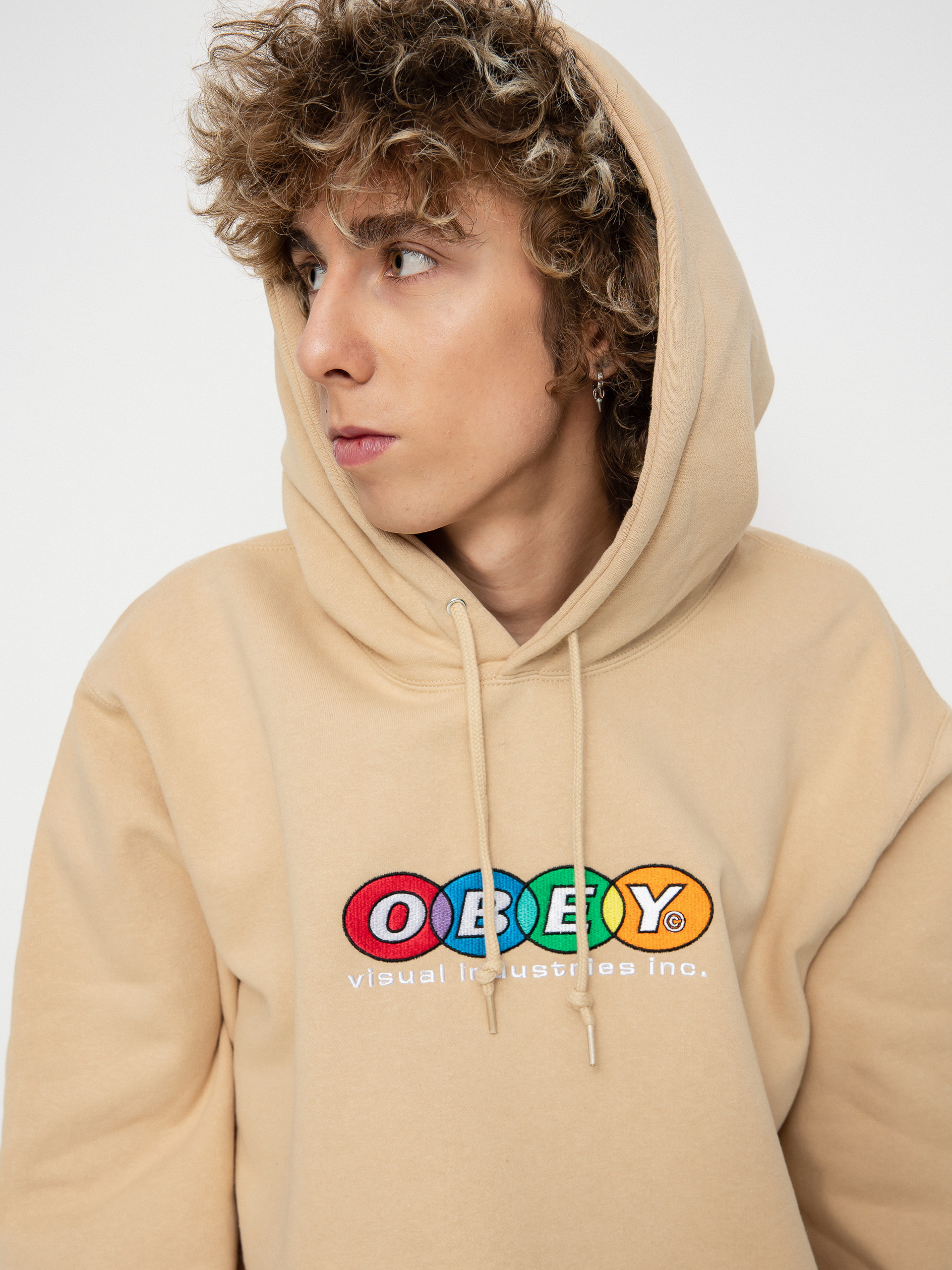 Bluza z kapturem OBEY Obey Industries HD (oat milk)