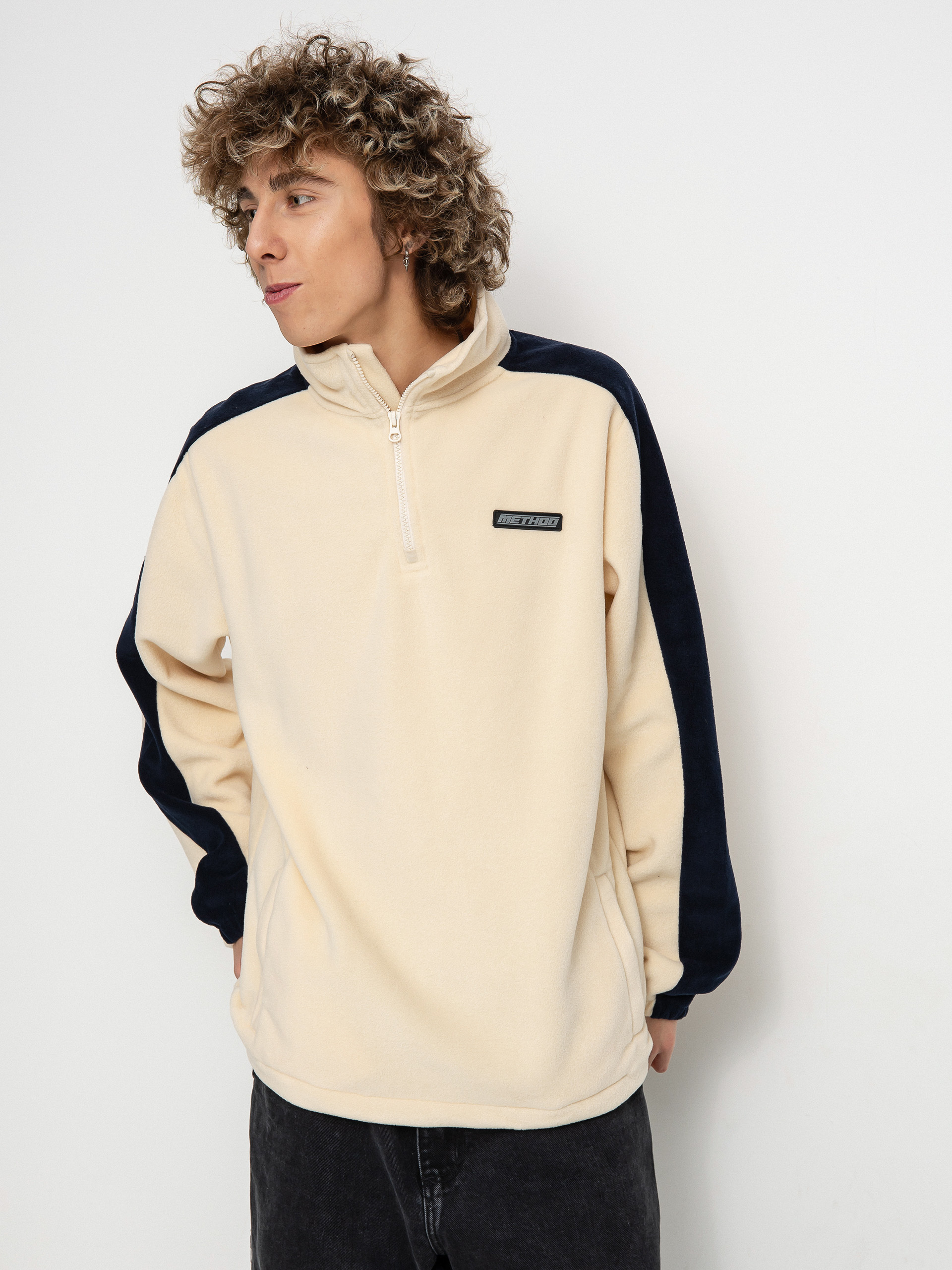 Męski Polar Method Fast Times 1/4 Zip (oat/navy)