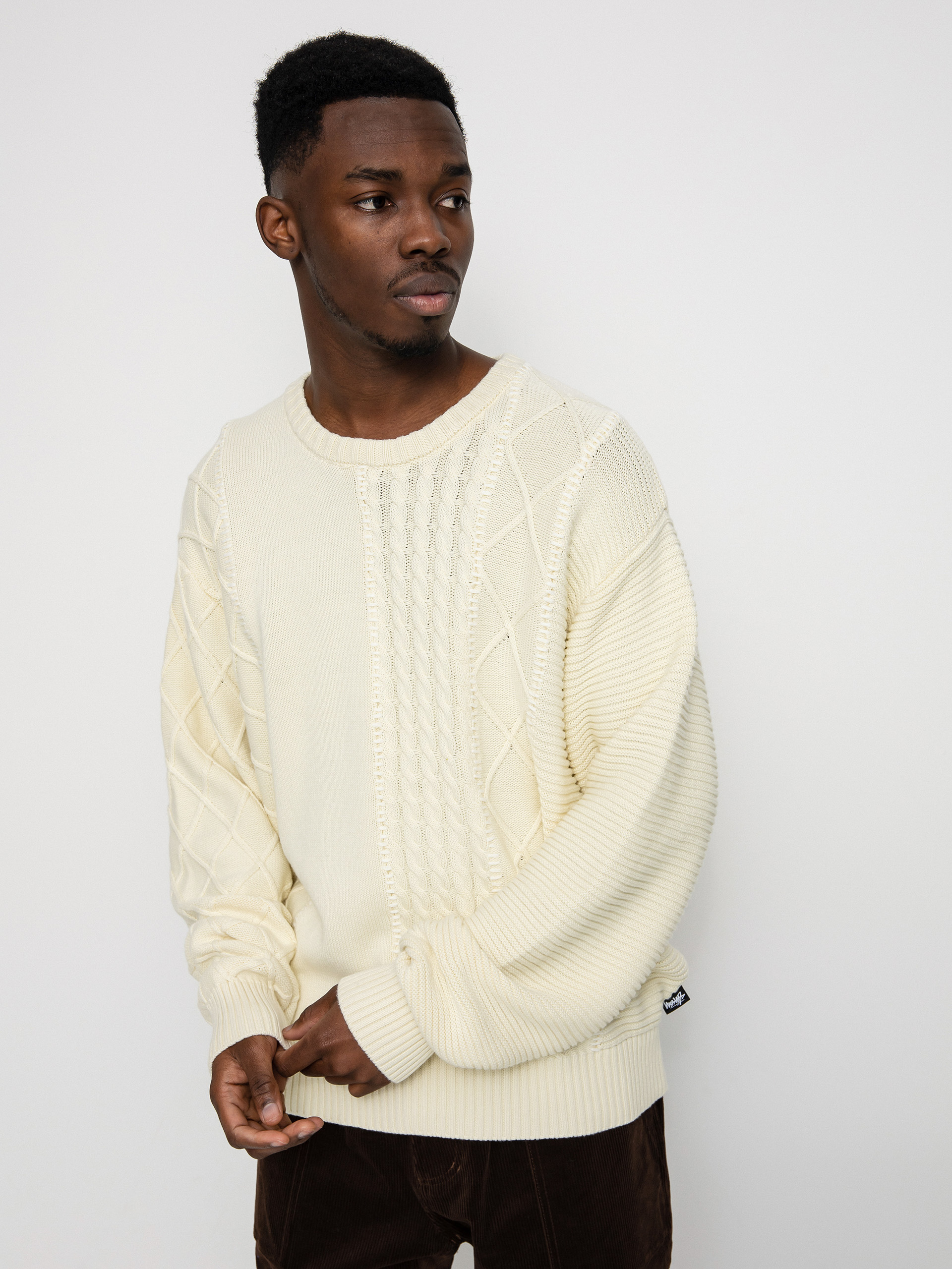 Sweter Stussy Patchwork (natural)