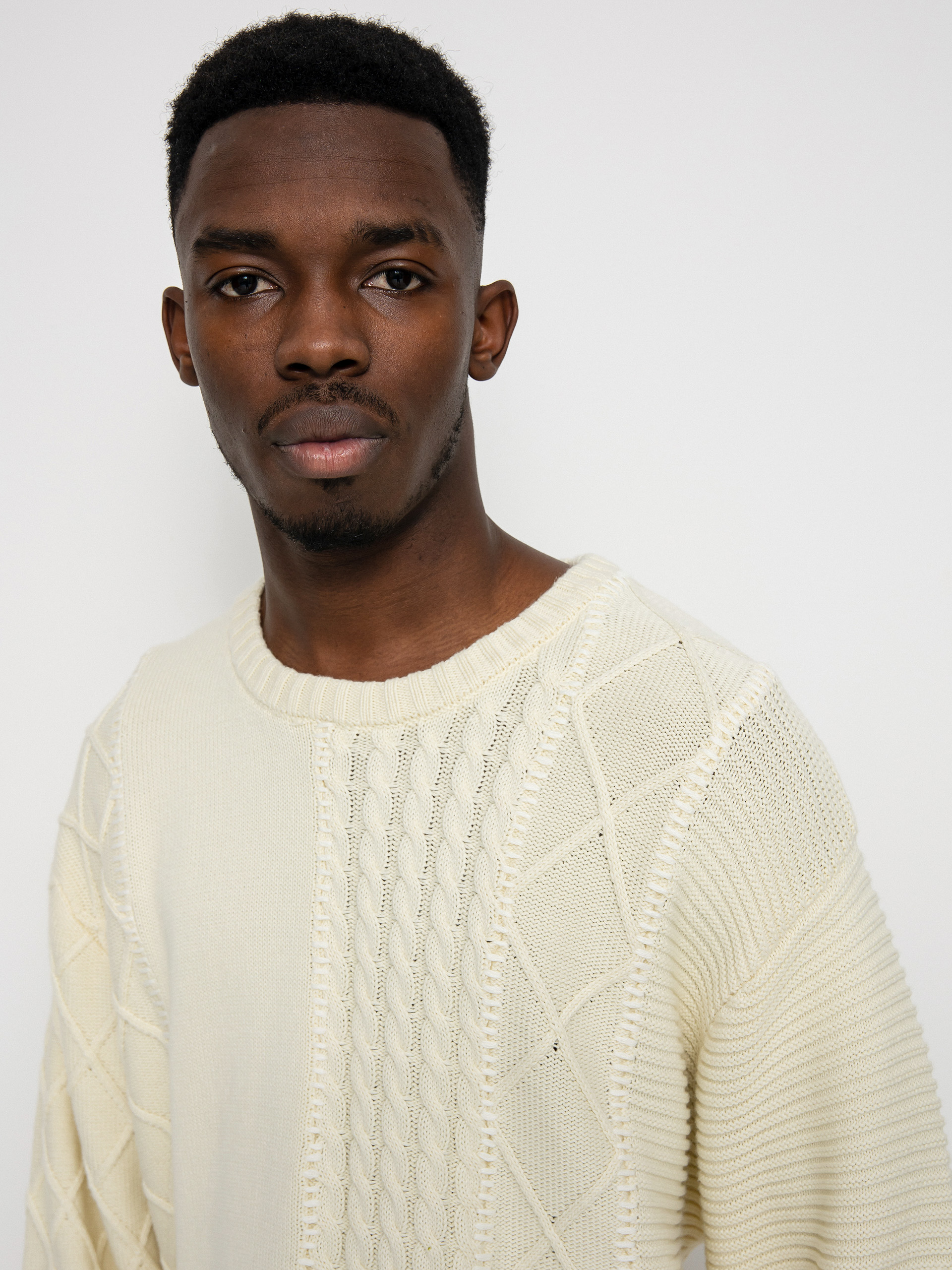 Sweter Stussy Patchwork (natural)