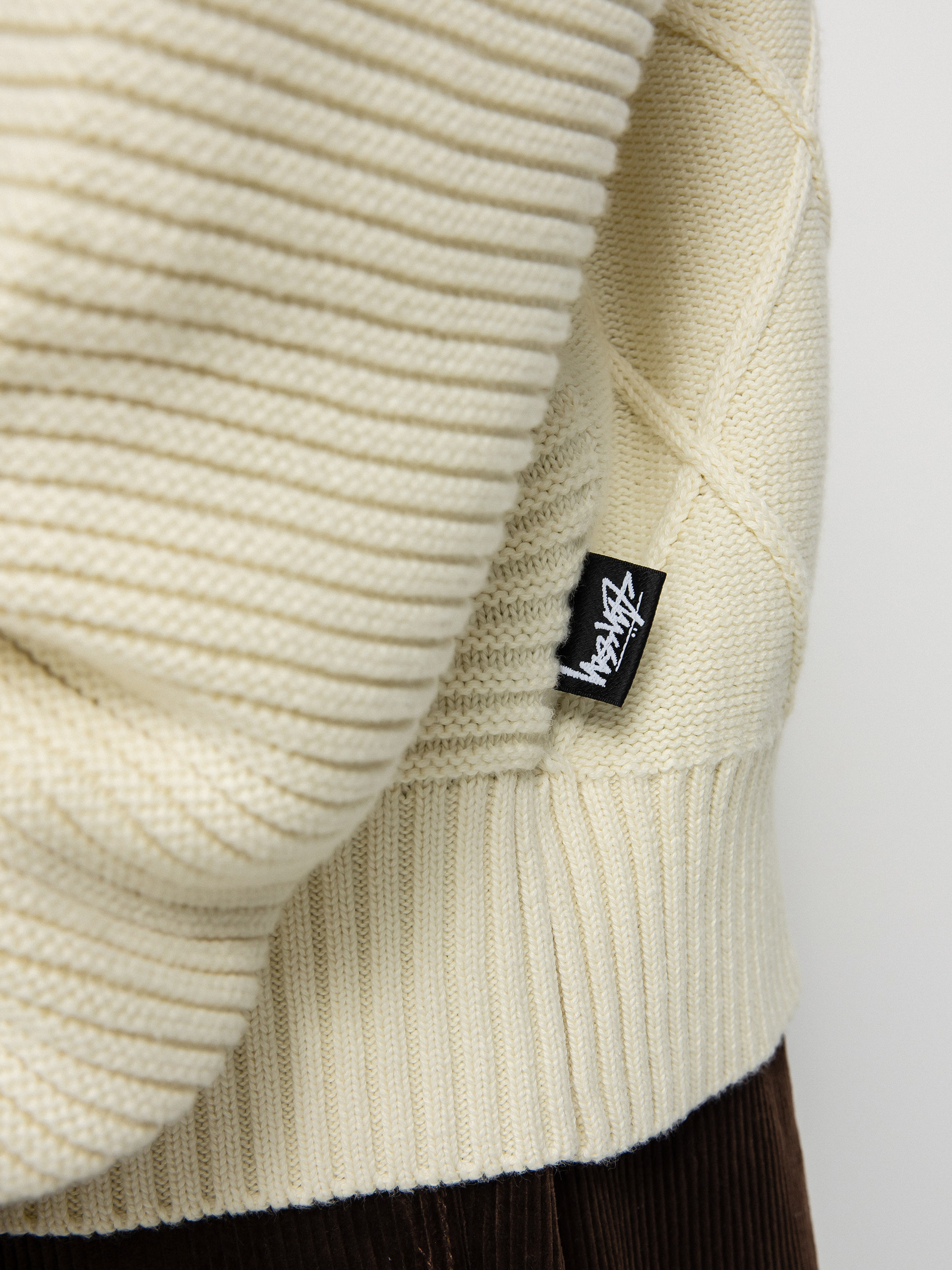 Sweter Stussy Patchwork (natural)