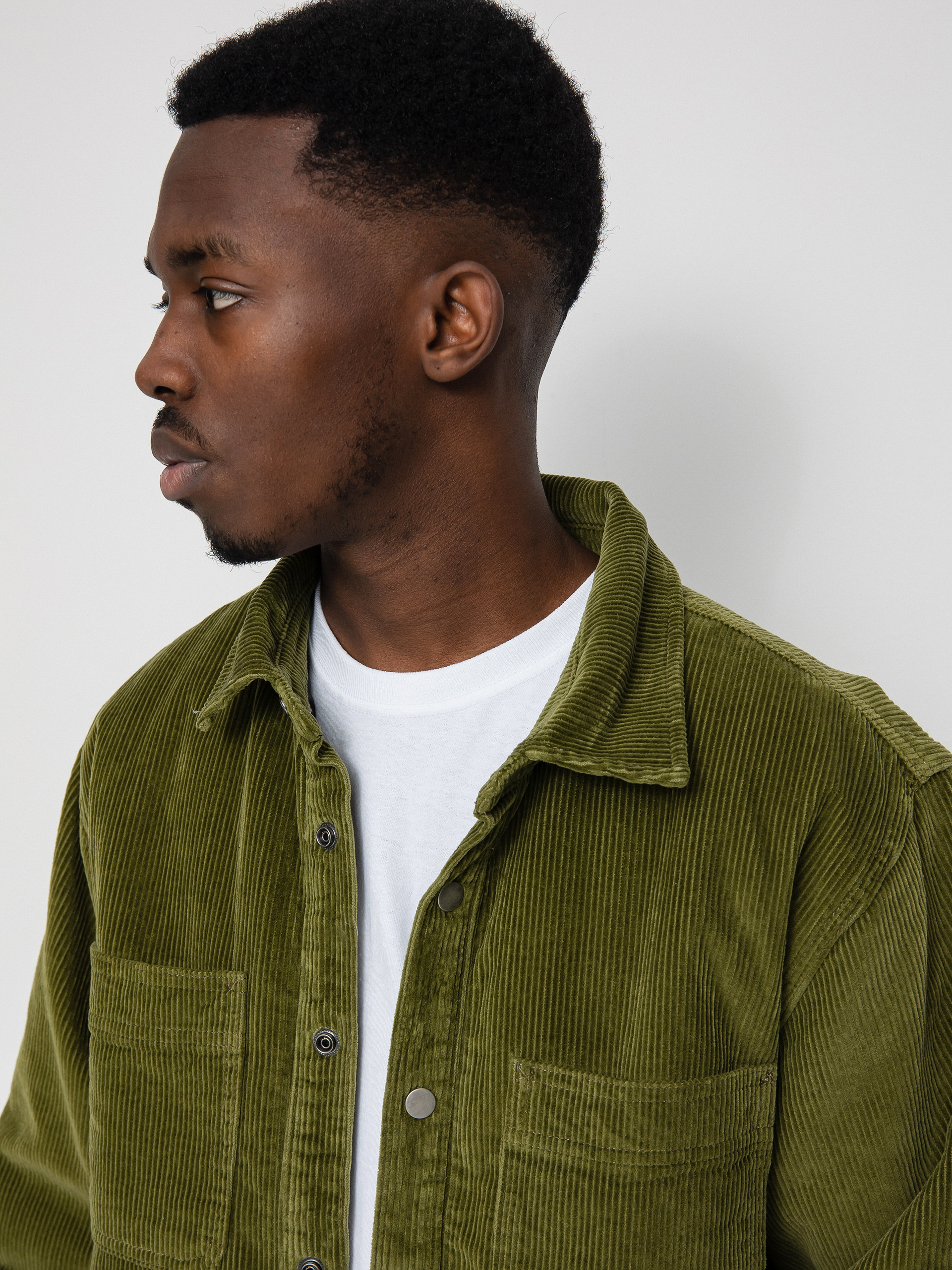 Kurtka Stussy Cord Quilted Overshirt (olive)