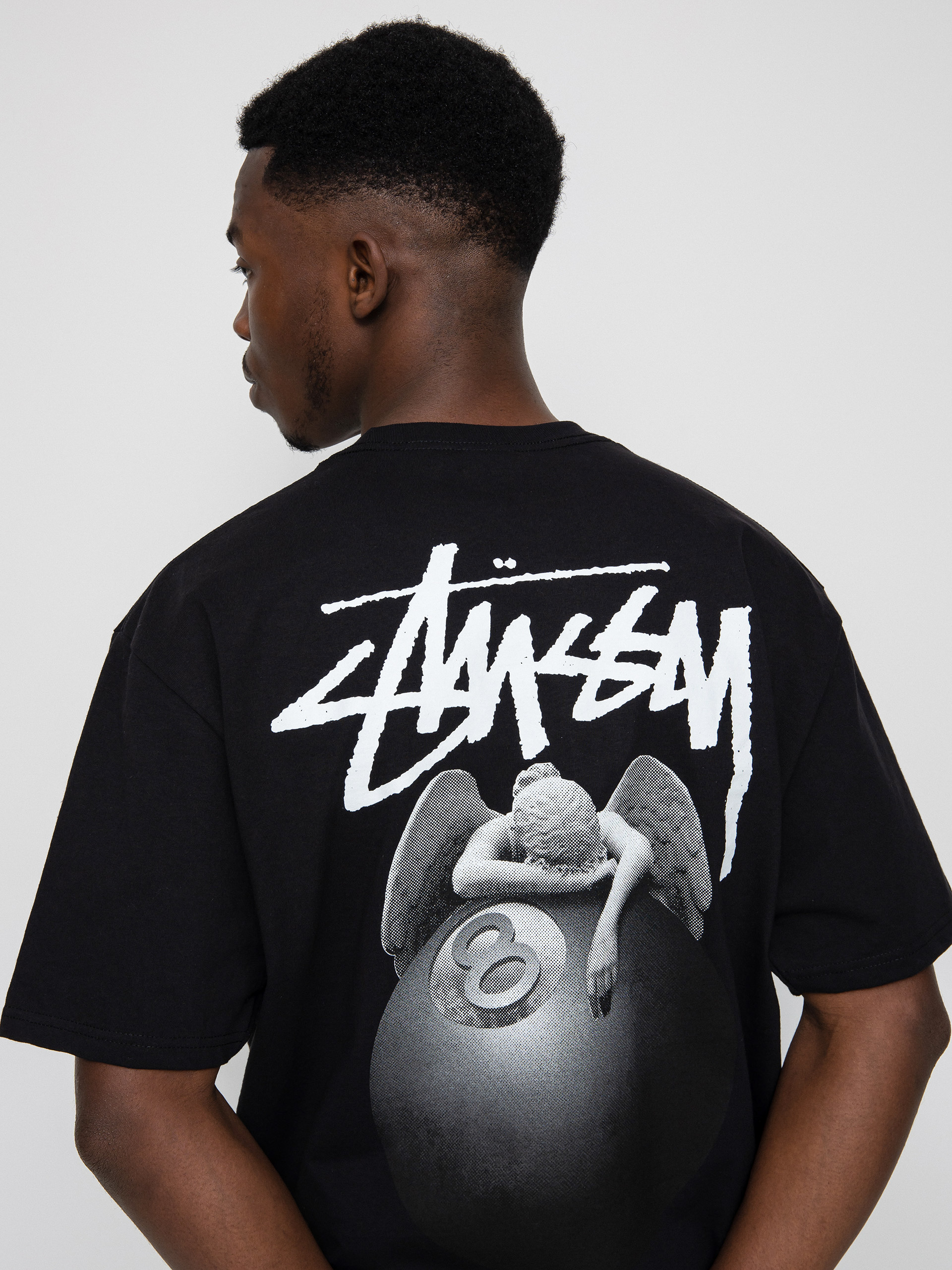 ★韓国の人気★【STUSSY】★Stussy Angel T-Shir.t Black★ T-shirt Stussy Angel - czarny (black)
