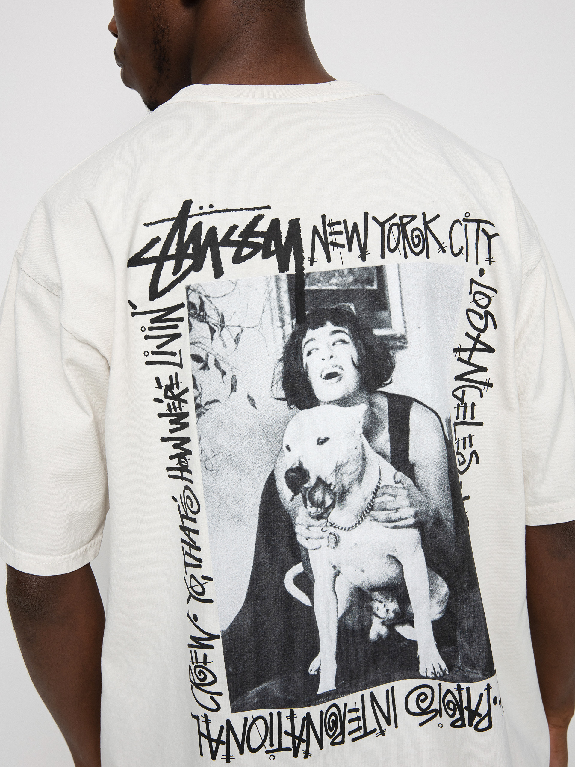T-shirt Stussy How We Re Livin Pig. Dyed (natural)