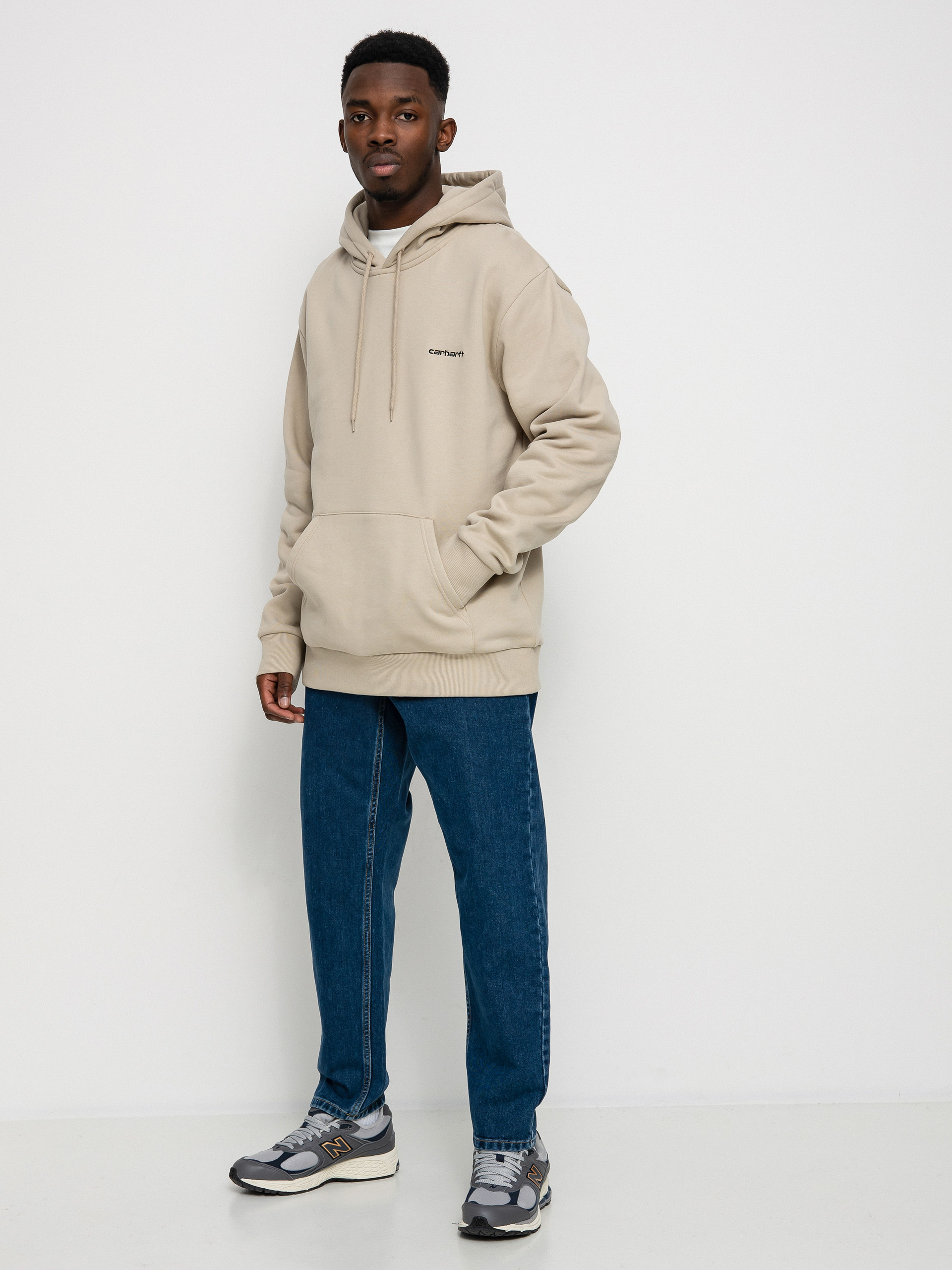 Bluza z kapturem Carhartt WIP Script Embroidery HD (wall/black)