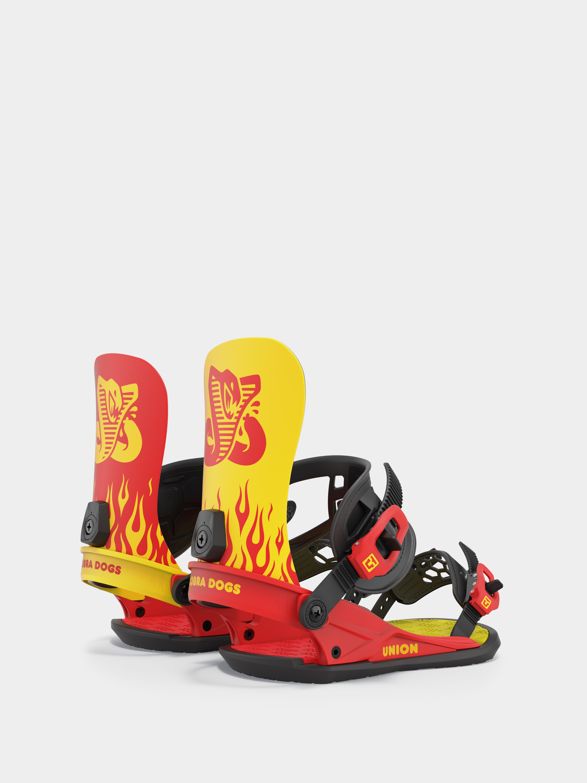 Wiązania snowboardowe Union Strata x Cobra Dogs (yellow red)