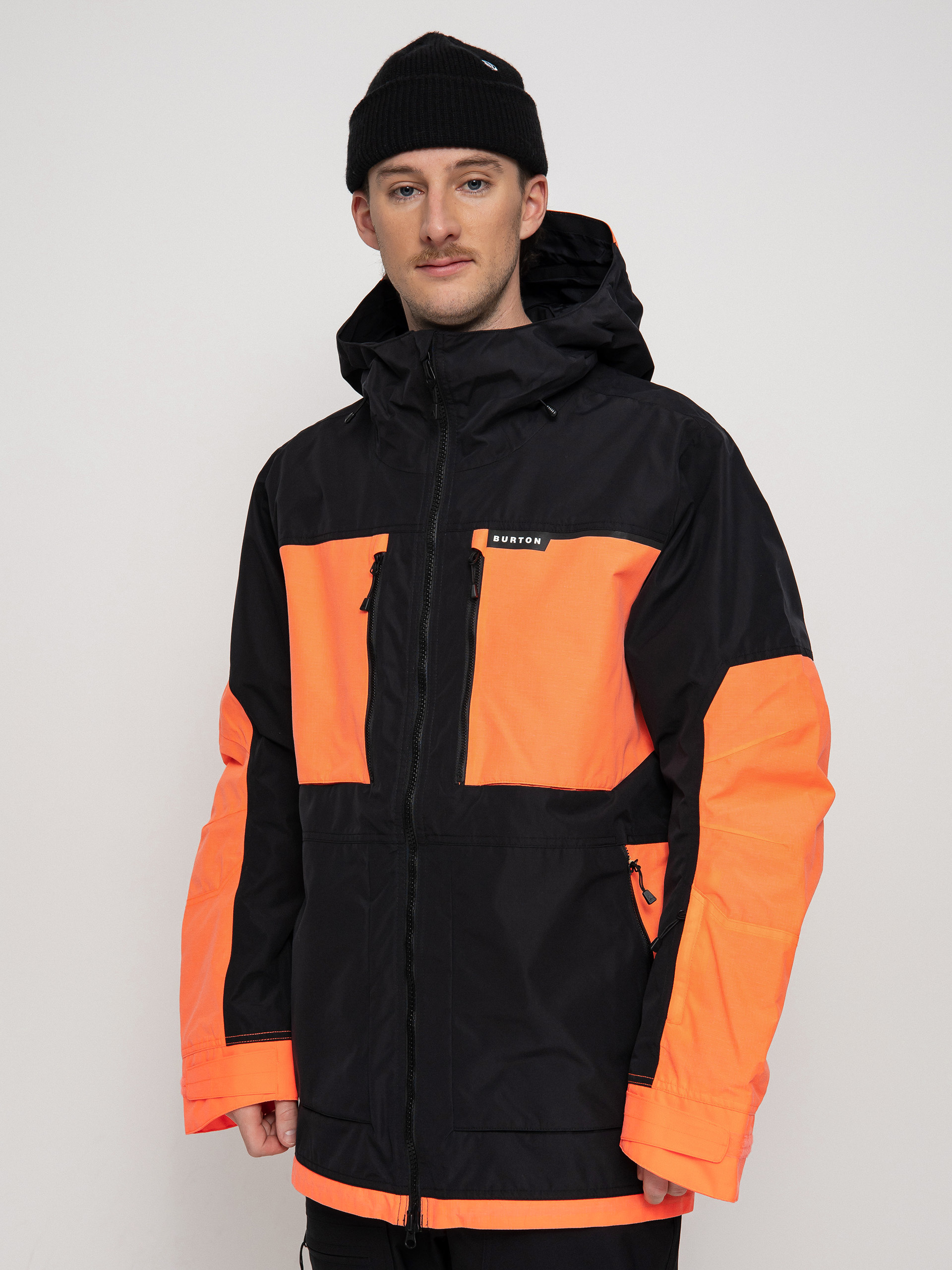 Kurtka snowboardowa Burton Frostner (true black/tetra orange)