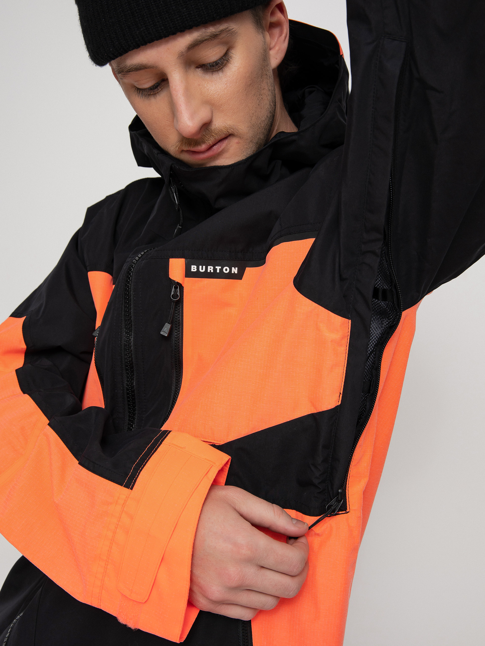 Męska Kurtka snowboardowa Burton Frostner (true black/tetra orange)