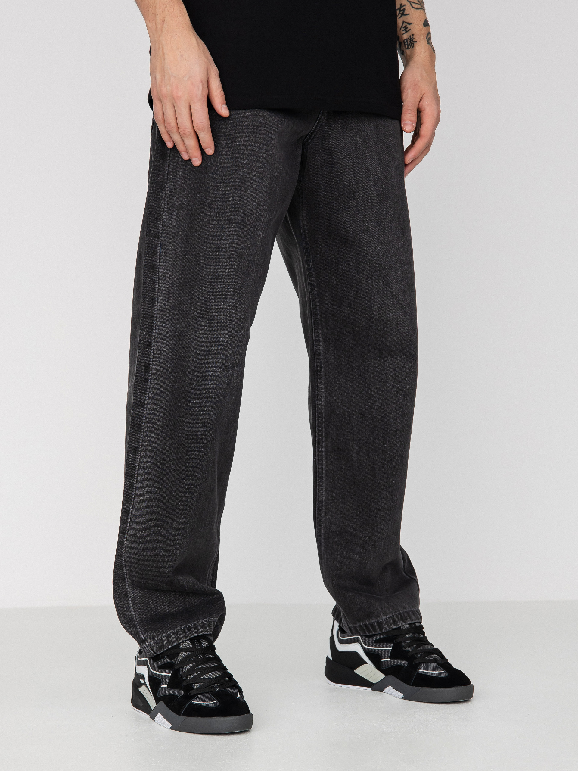 Spodnie MassDnm Craft Jeans Baggy Fit (black washed)