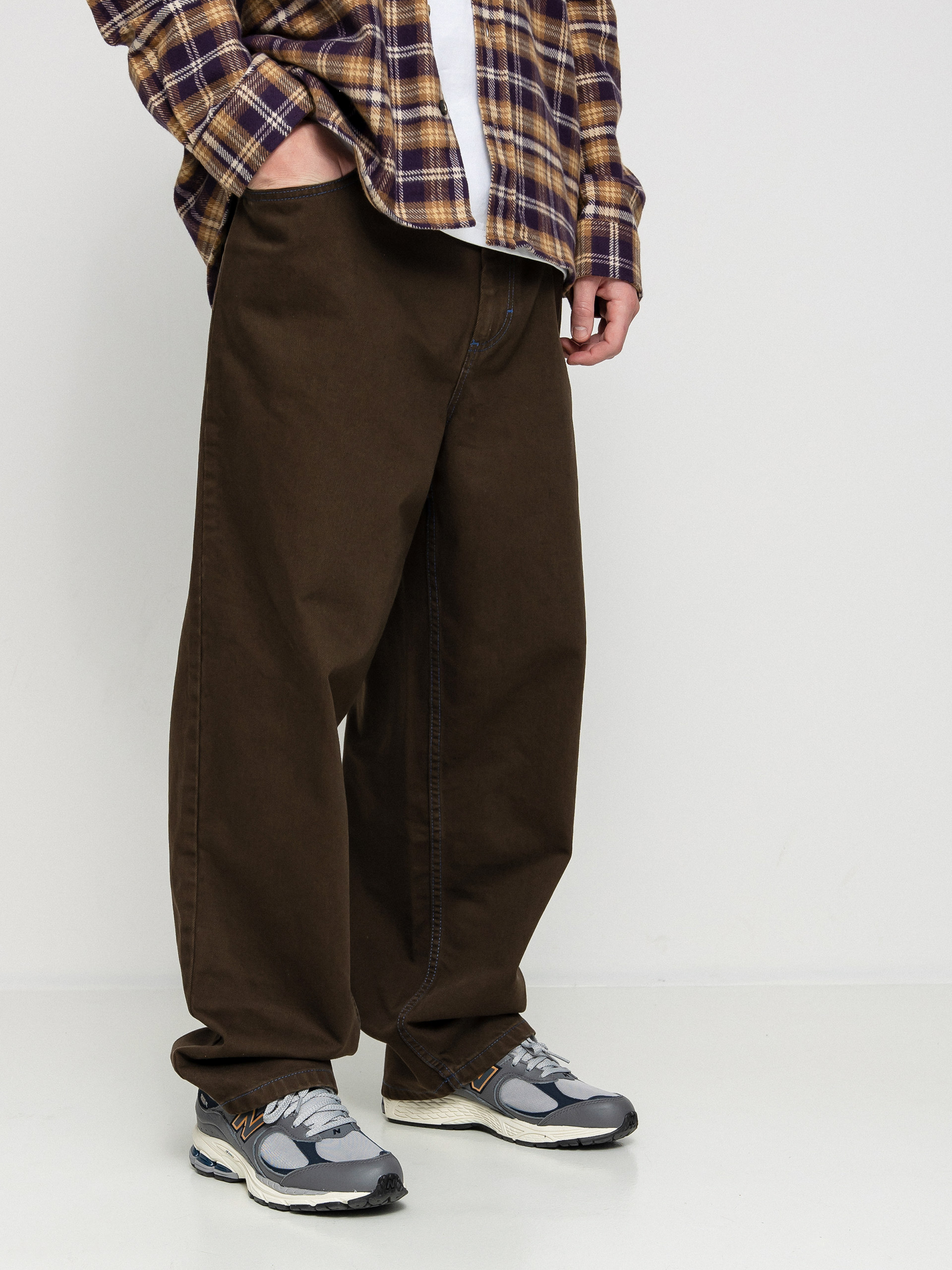 polar skate big boy ブラウン Spodnie Polar Skate Big Boy Jeans - brązowy (brown/blue)