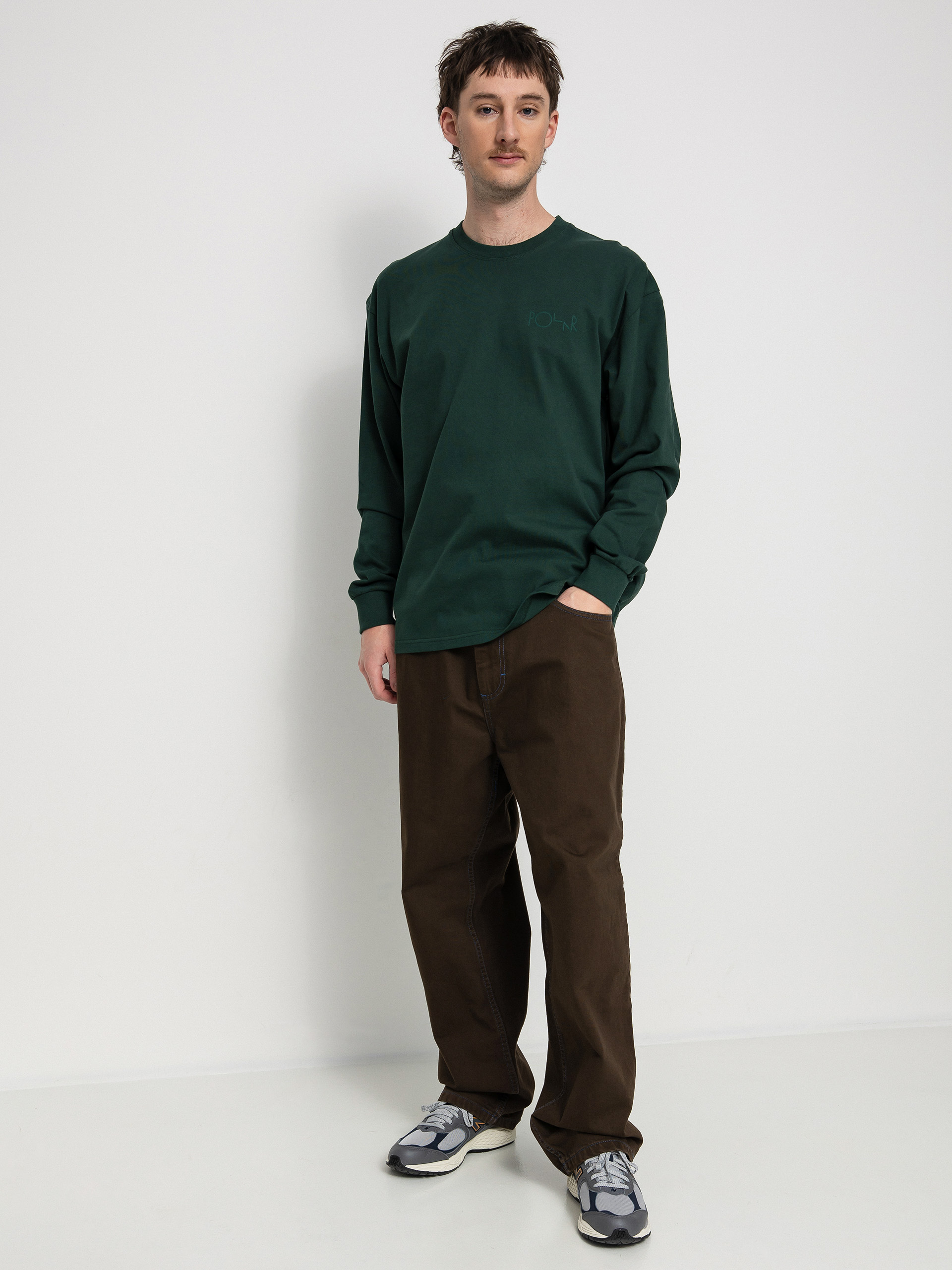Longsleeve Polar Skate Stroke Logo (dark green)