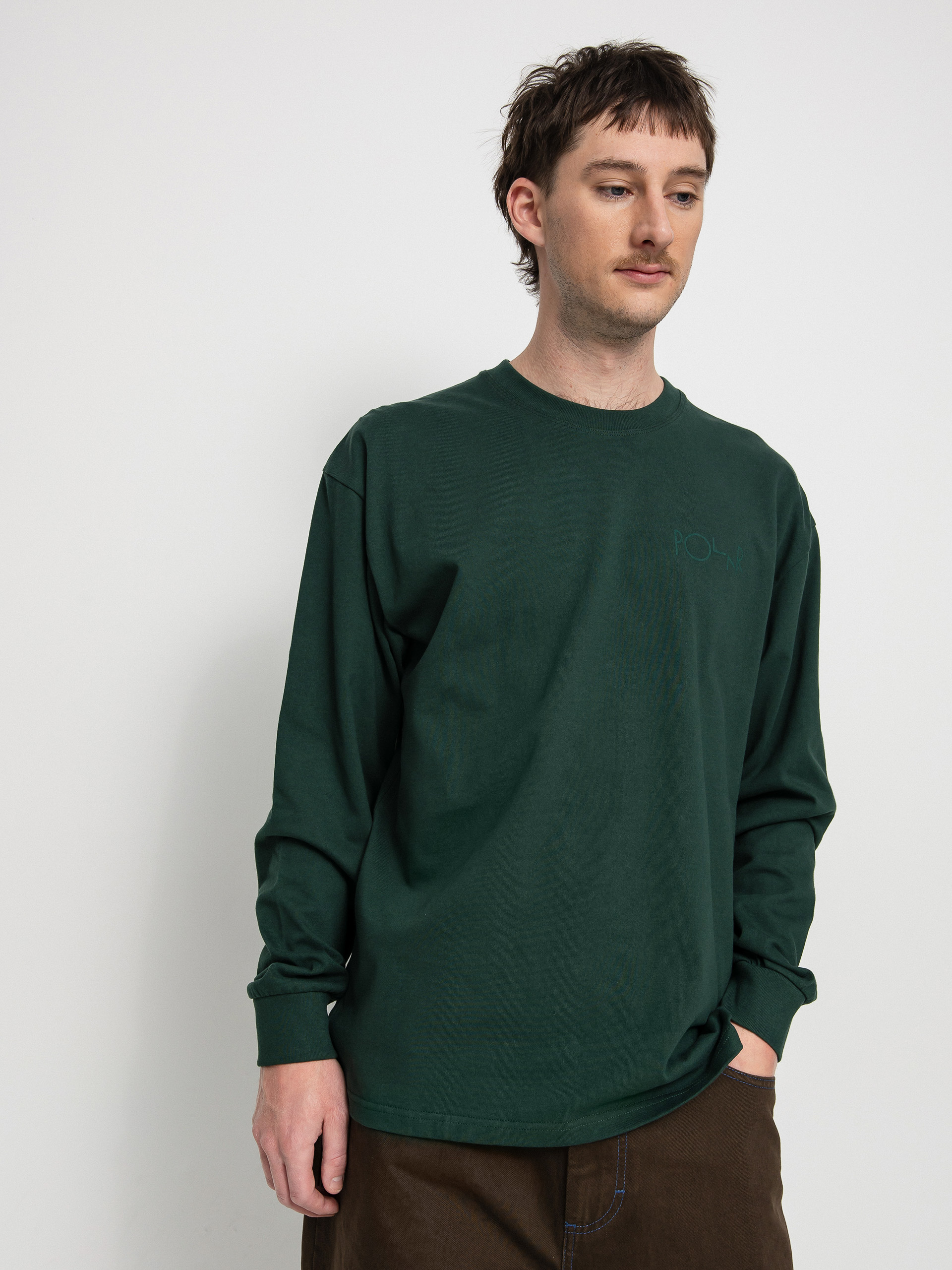 Longsleeve Polar Skate Stroke Logo (dark green)