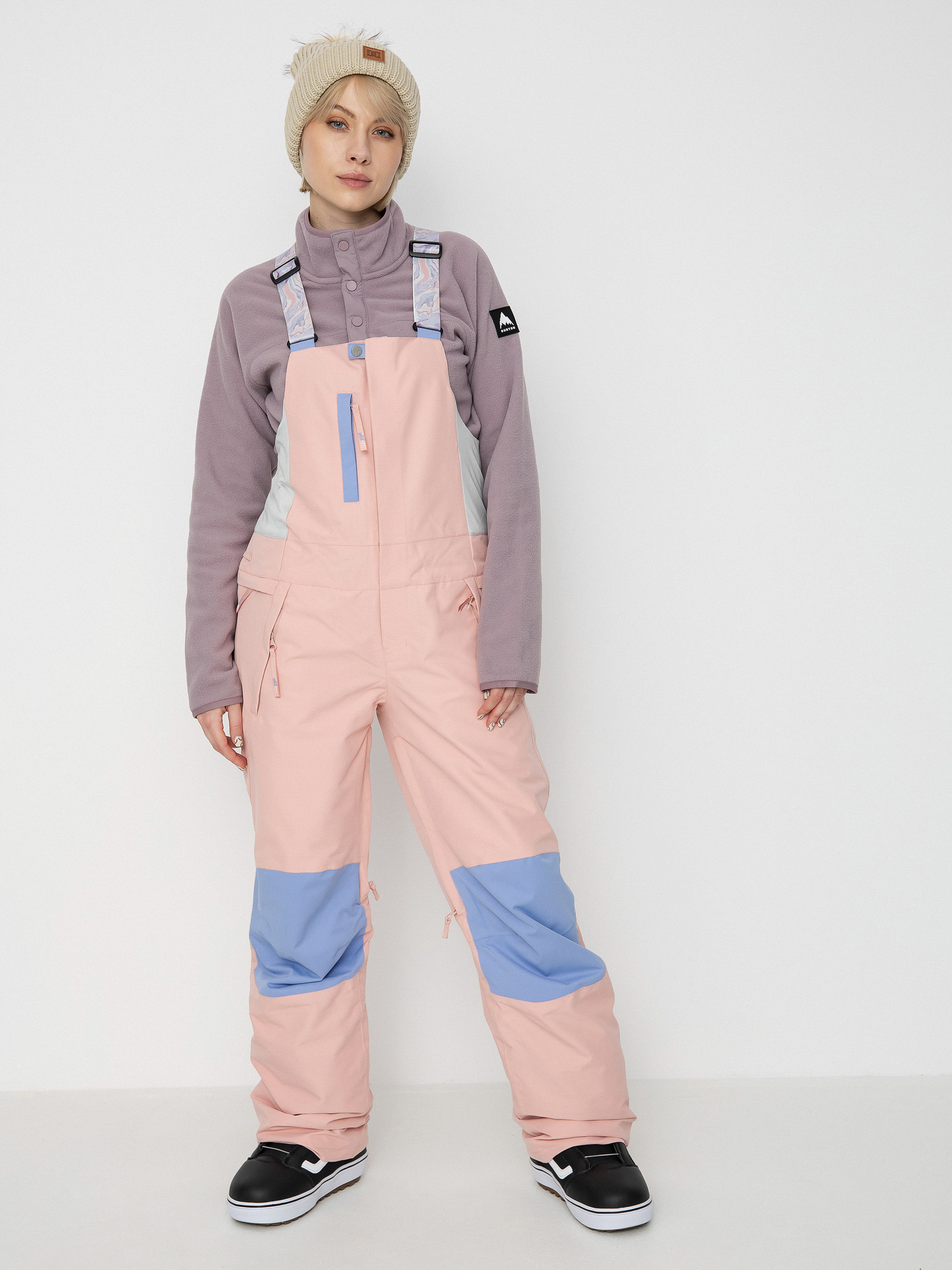 Damskie Spodnie snowboardowe Roxy Chloe Kim Bib (mellow rose)