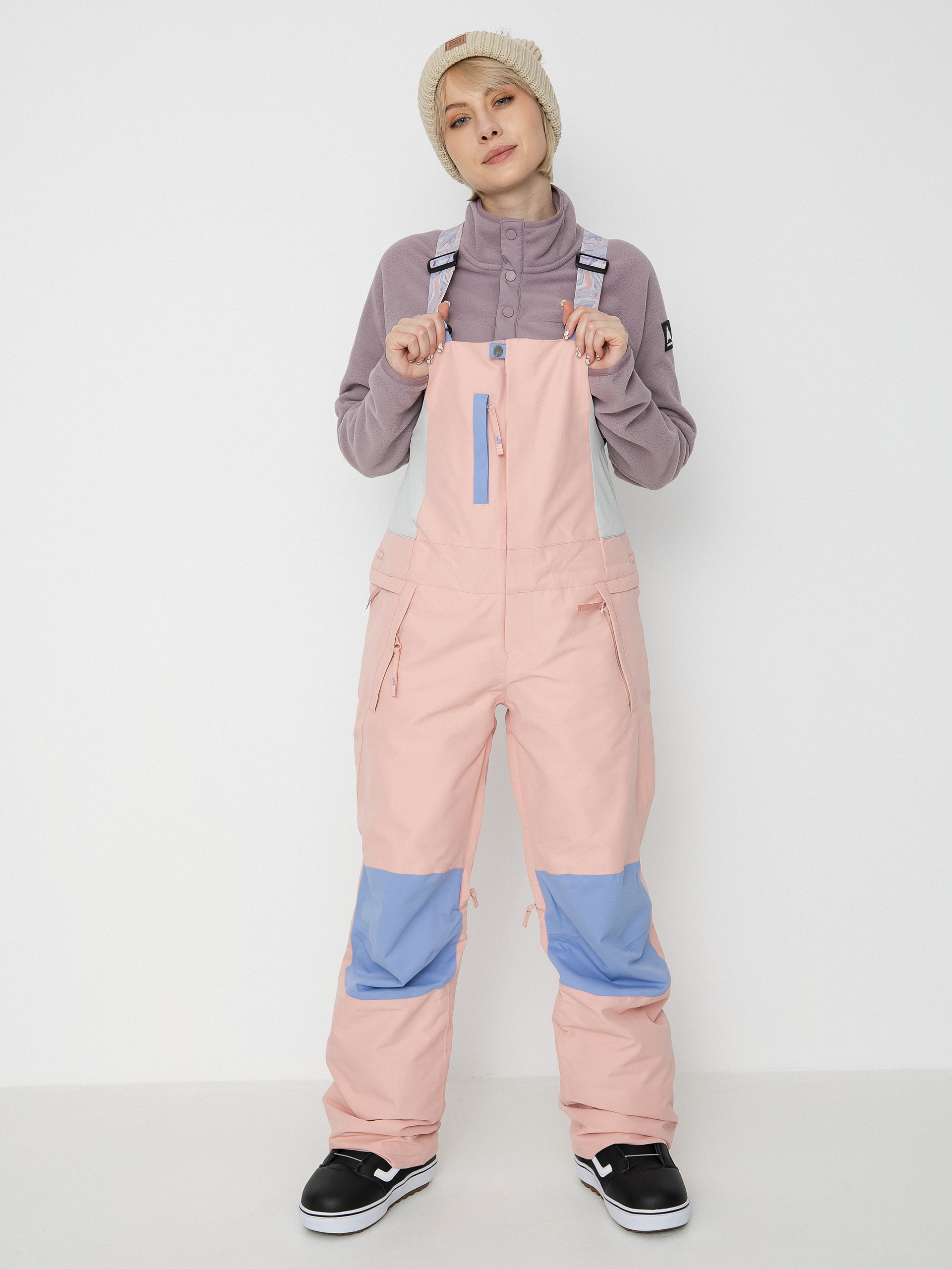 Damskie Spodnie snowboardowe Roxy Chloe Kim Bib (mellow rose)