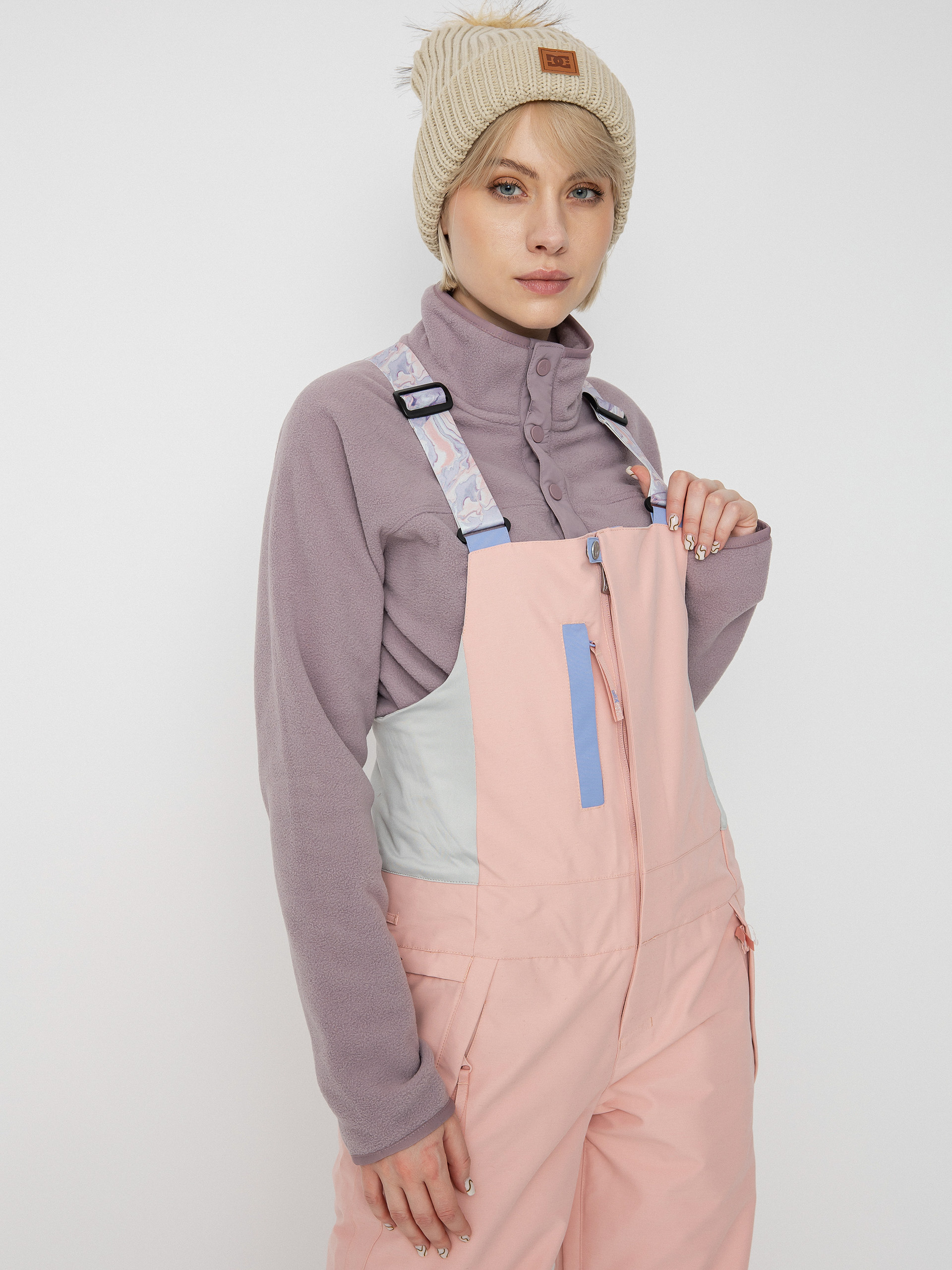 Damskie Spodnie snowboardowe Roxy Chloe Kim Bib (mellow rose)