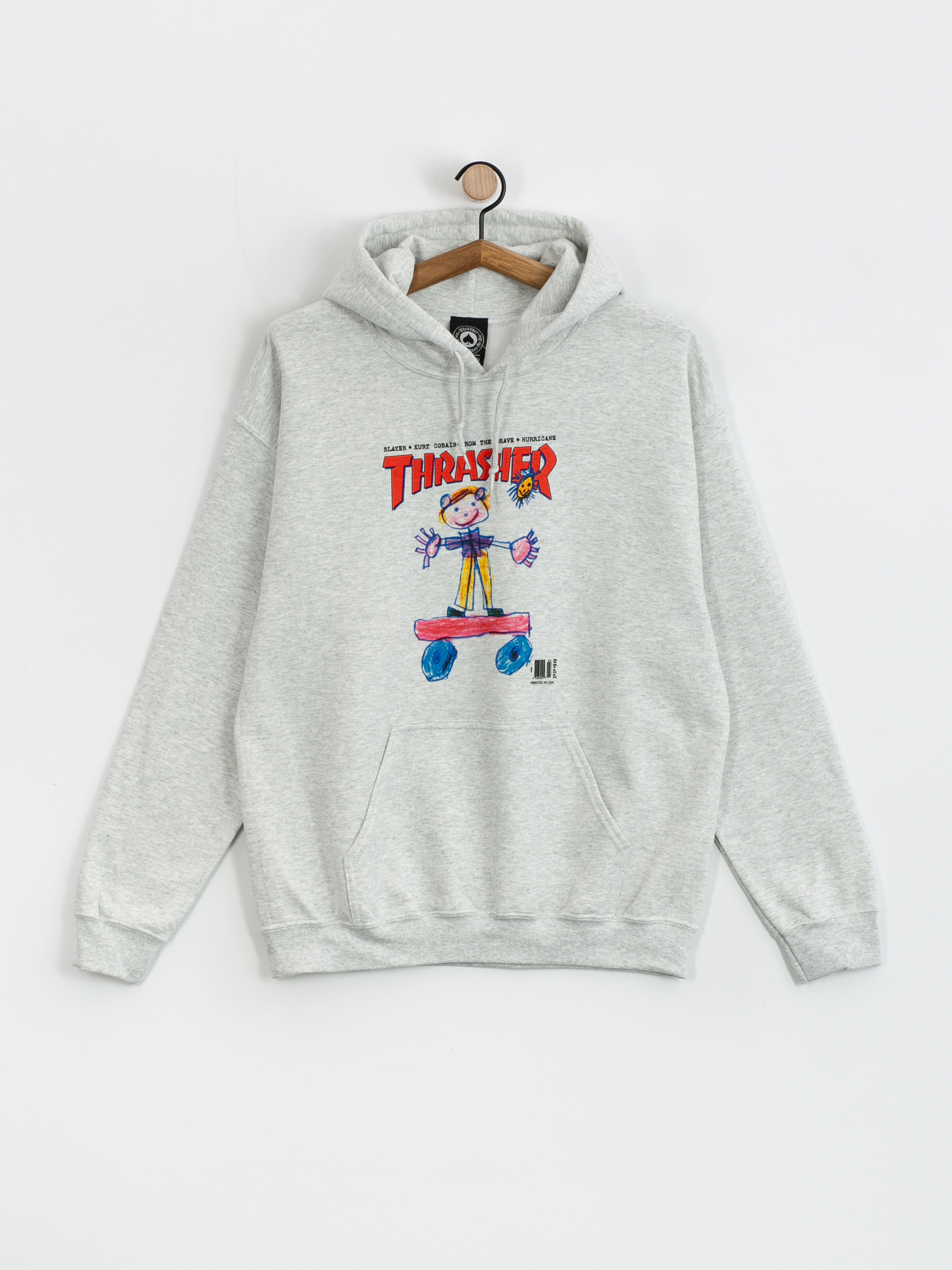 Bluza z kapturem Thrasher Kid Cover HD (ash)
