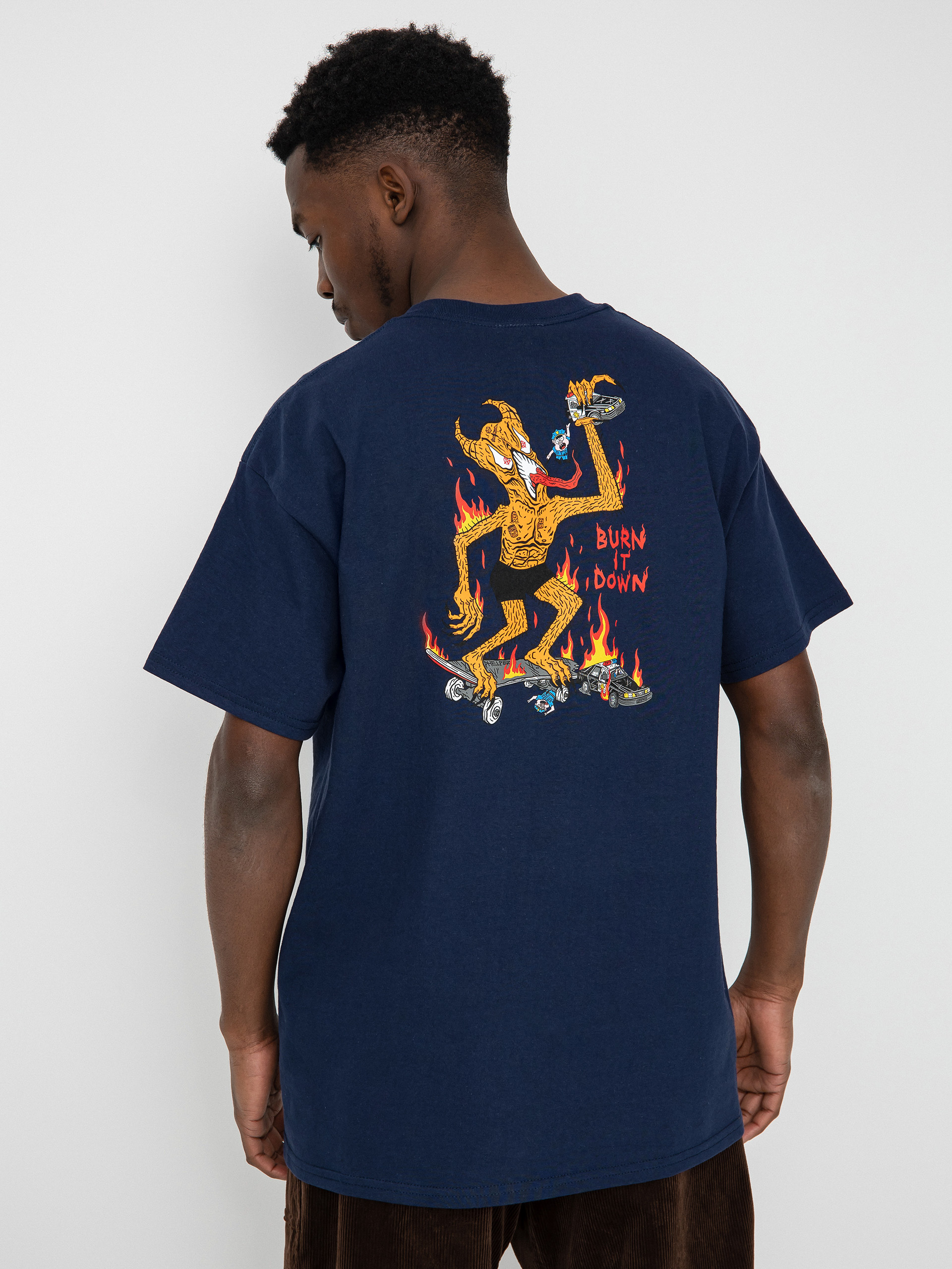 T-shirt Thrasher Burn It Down (navy)