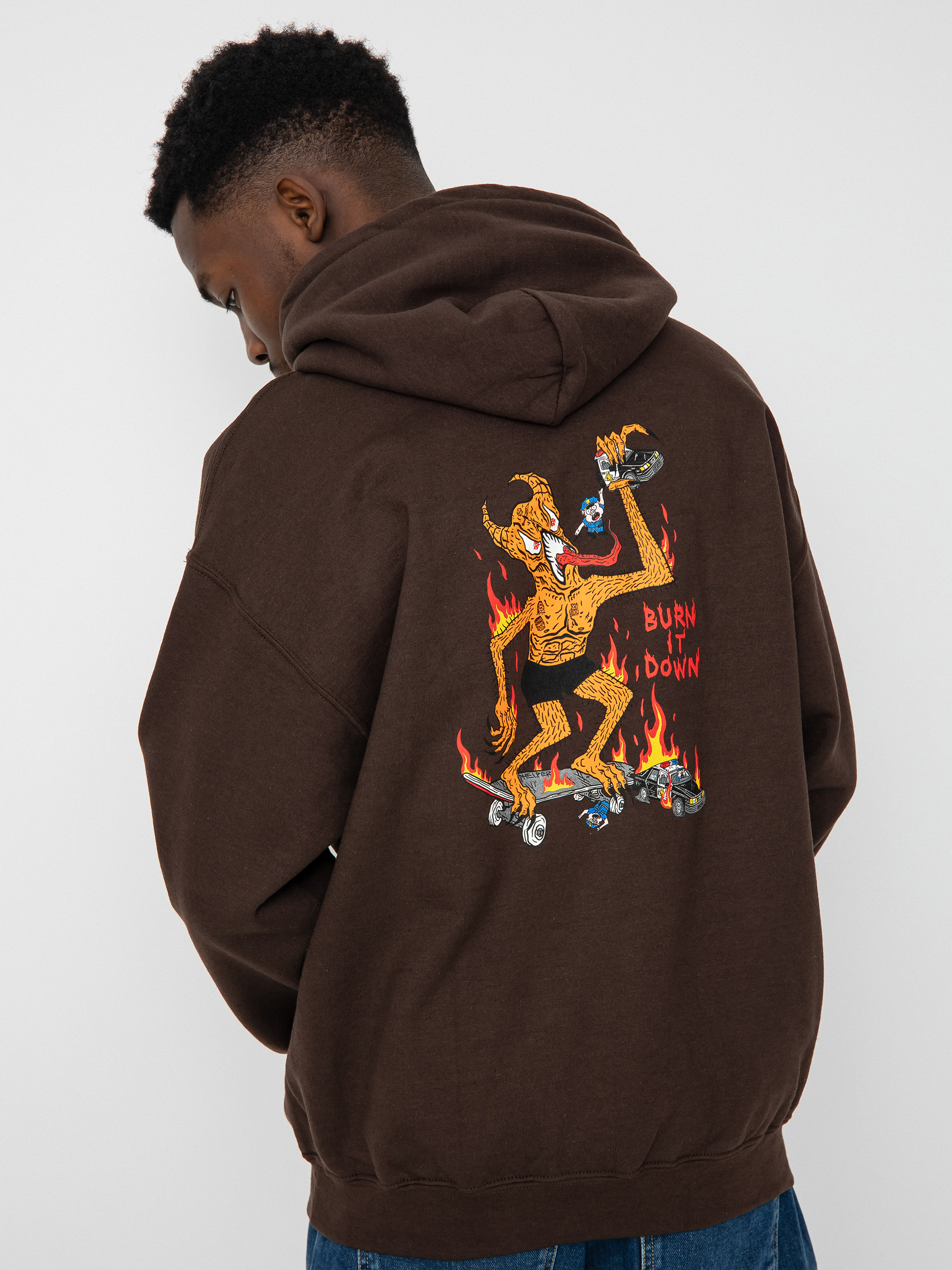 Bluza z kapturem Thrasher Burn It Down HD (dark chocolate)