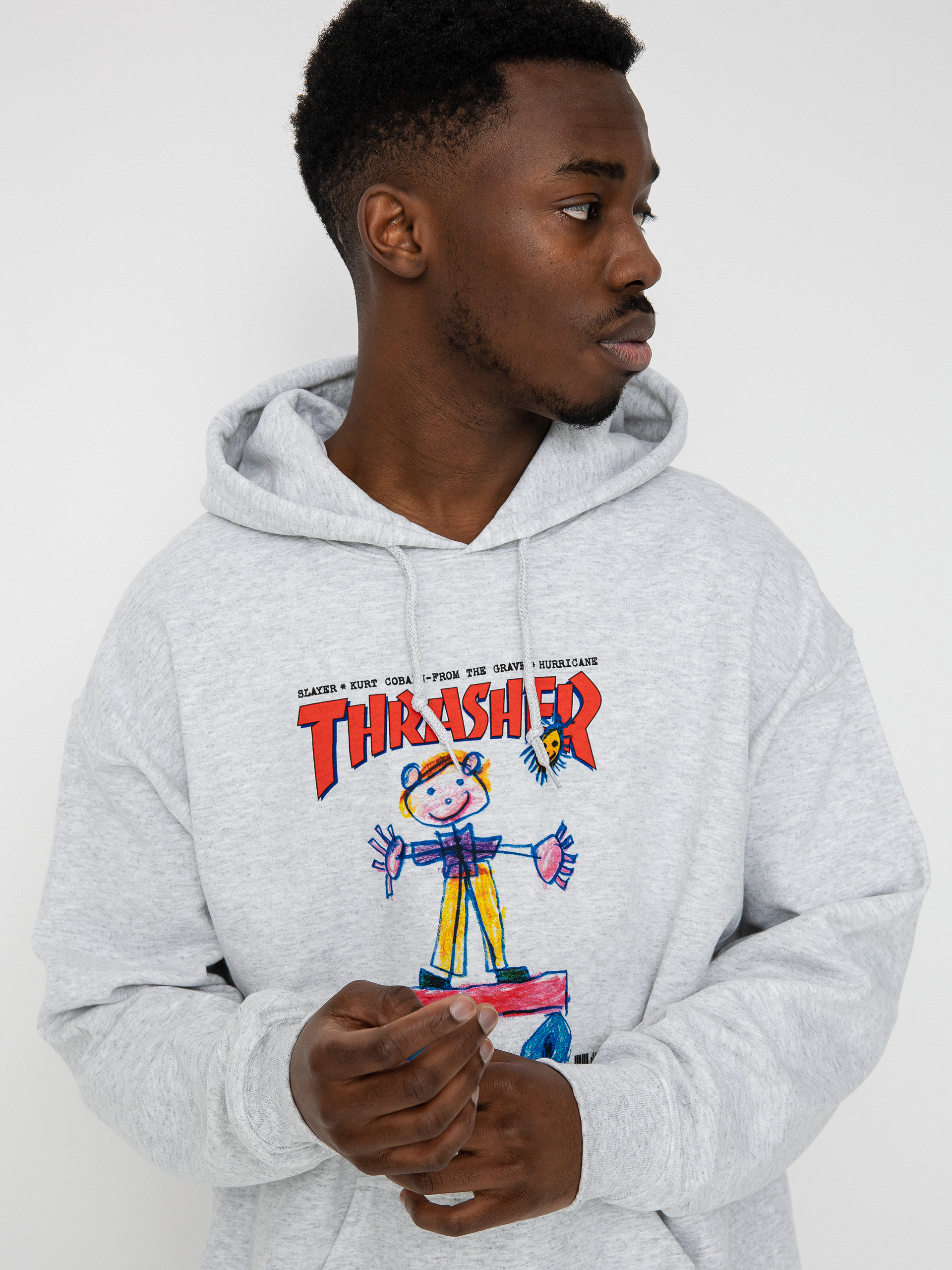 Bluza z kapturem Thrasher Kid Cover HD (ash)