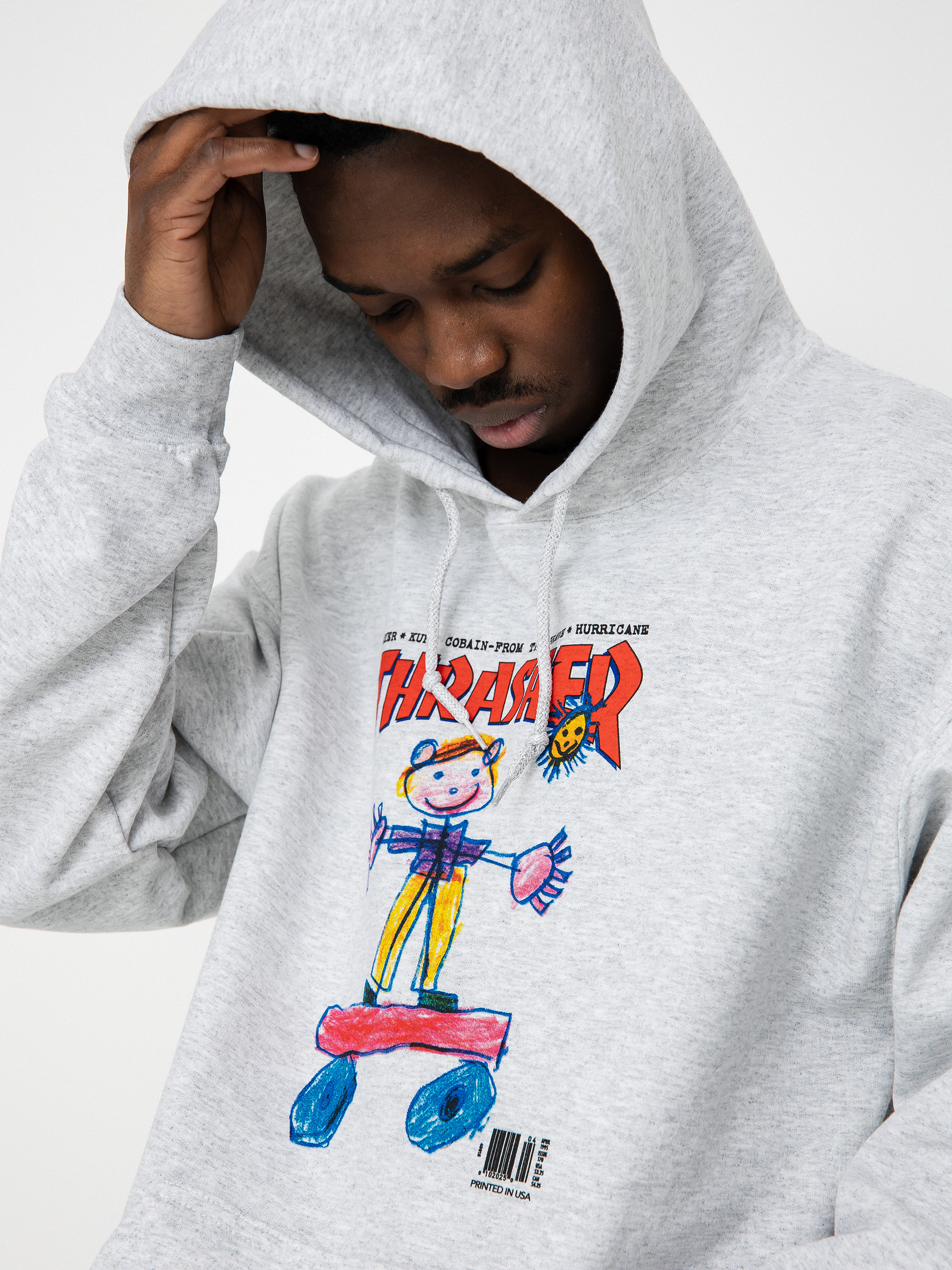 Bluza z kapturem Thrasher Kid Cover HD (ash)