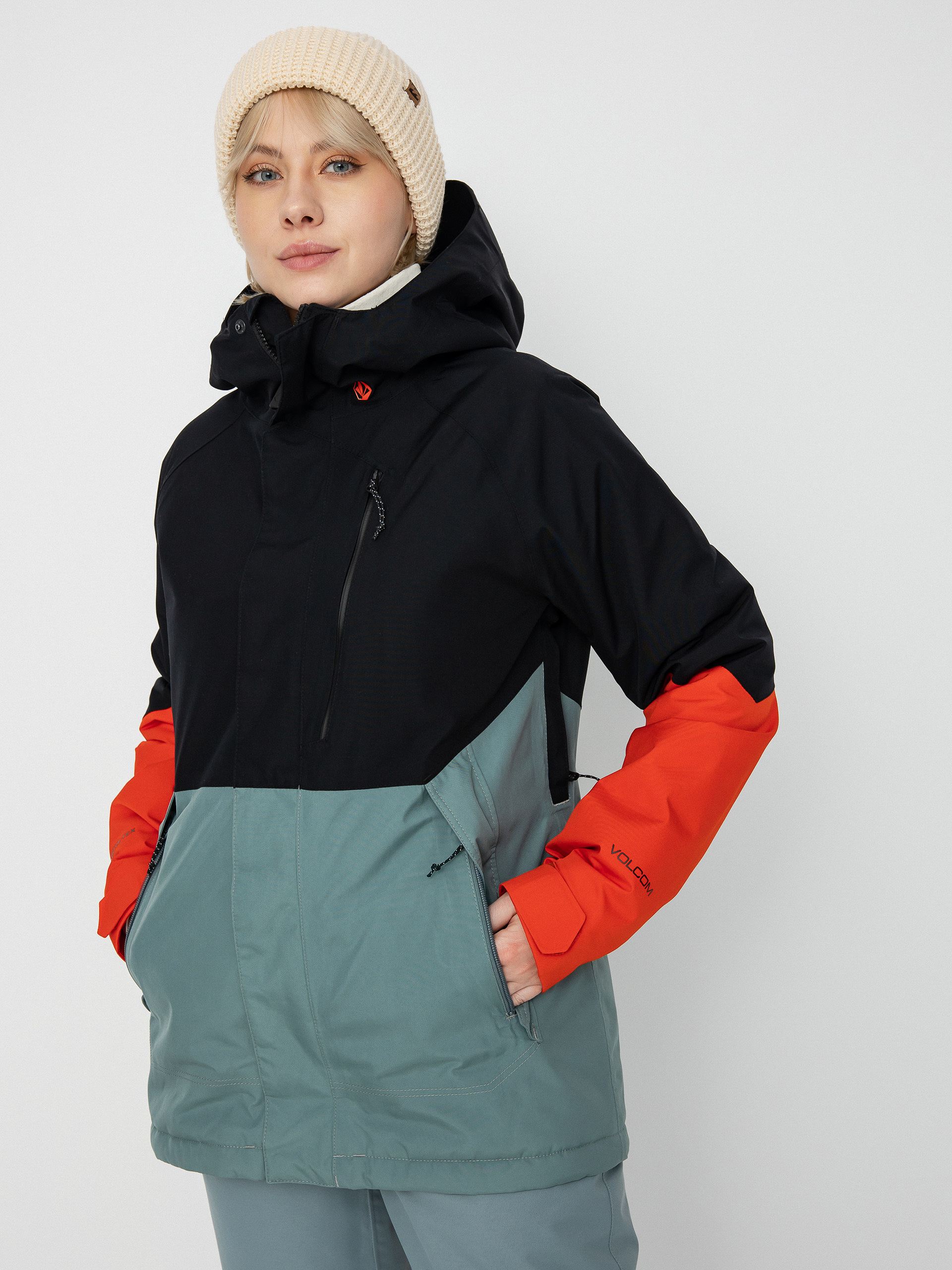 Damska Kurtka snowboardowa Volcom Aris Ins Gore (green ash)