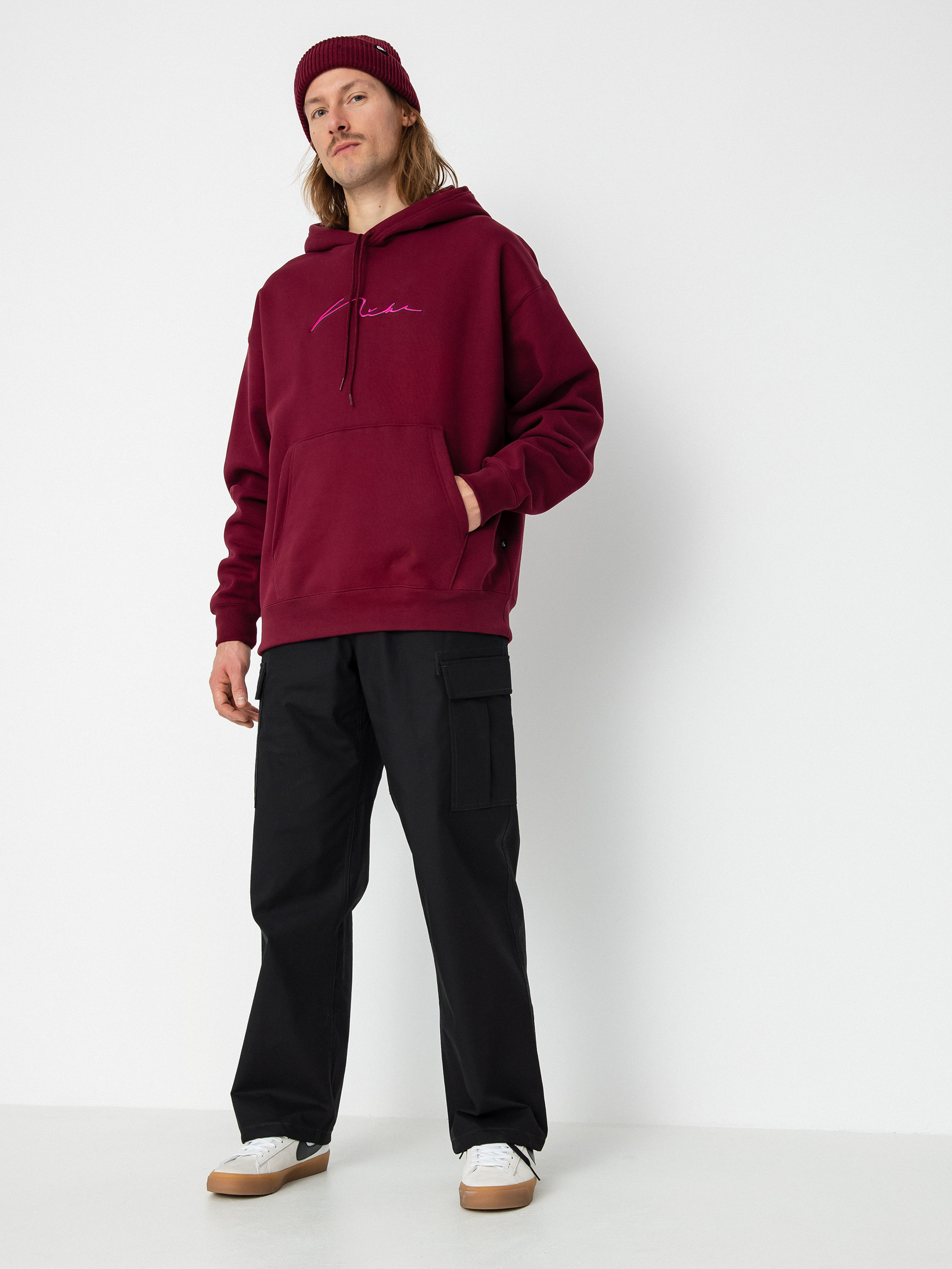 Bluza z kapturem Nike SB Hand Scrpt Logo HD (dark beetroot/active pink)