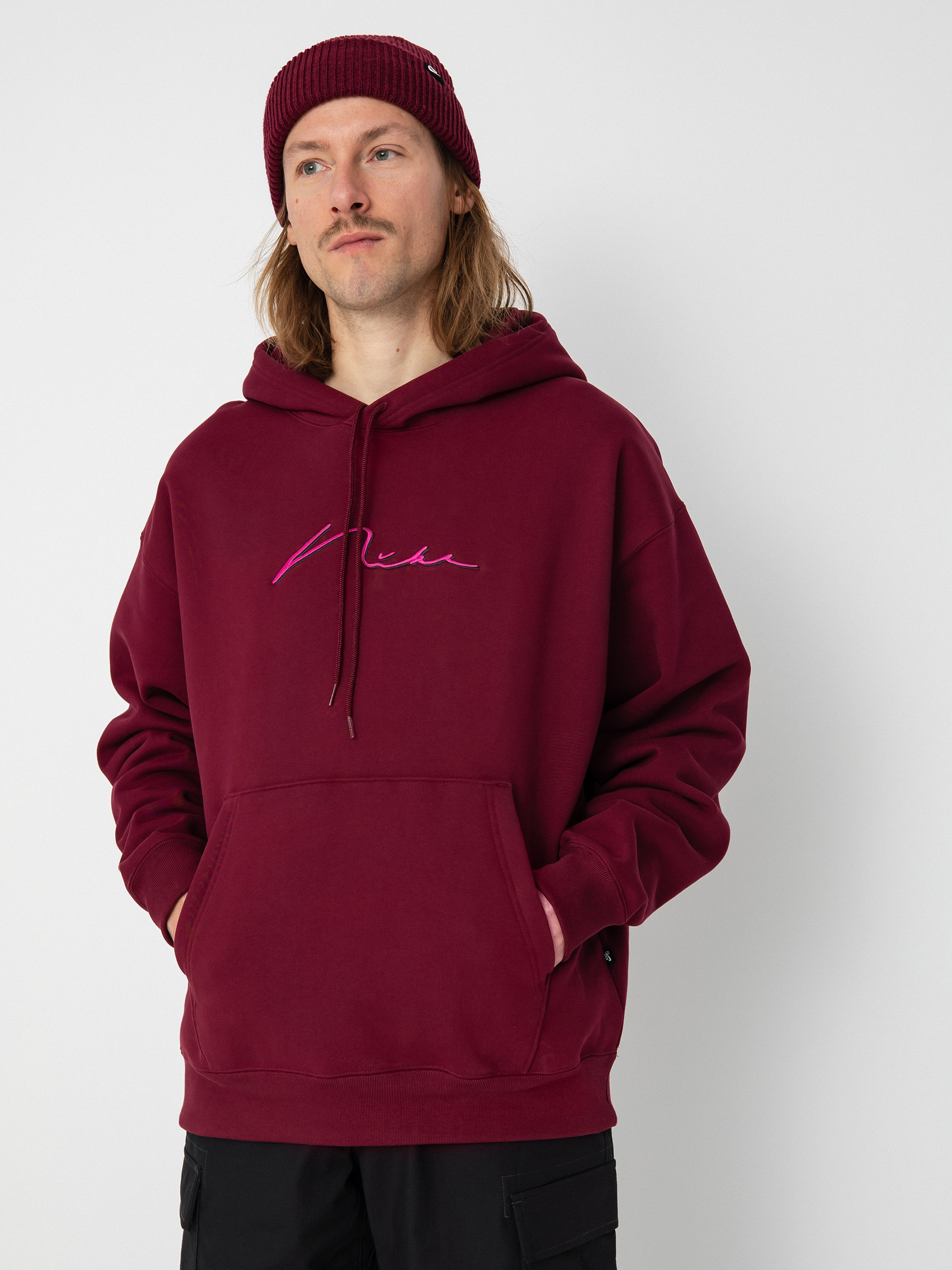 Bluza z kapturem Nike SB Hand Scrpt Logo HD (dark beetroot/active pink)