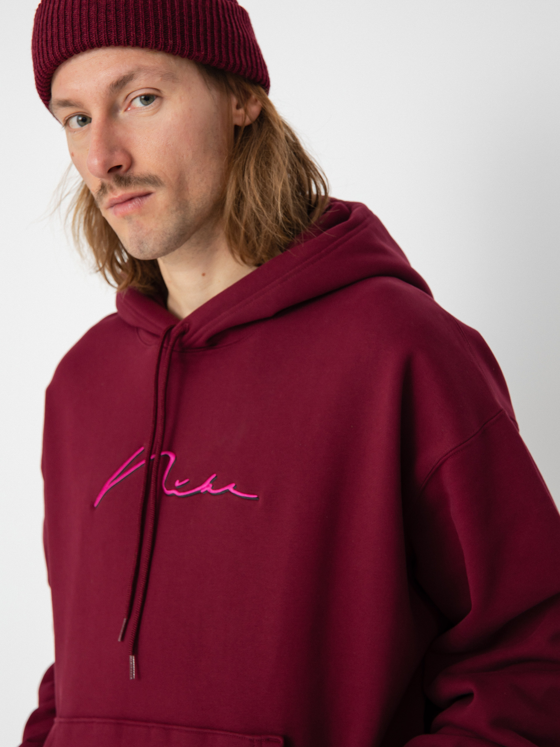 Bluza z kapturem Nike SB Hand Scrpt Logo HD (dark beetroot/active pink)