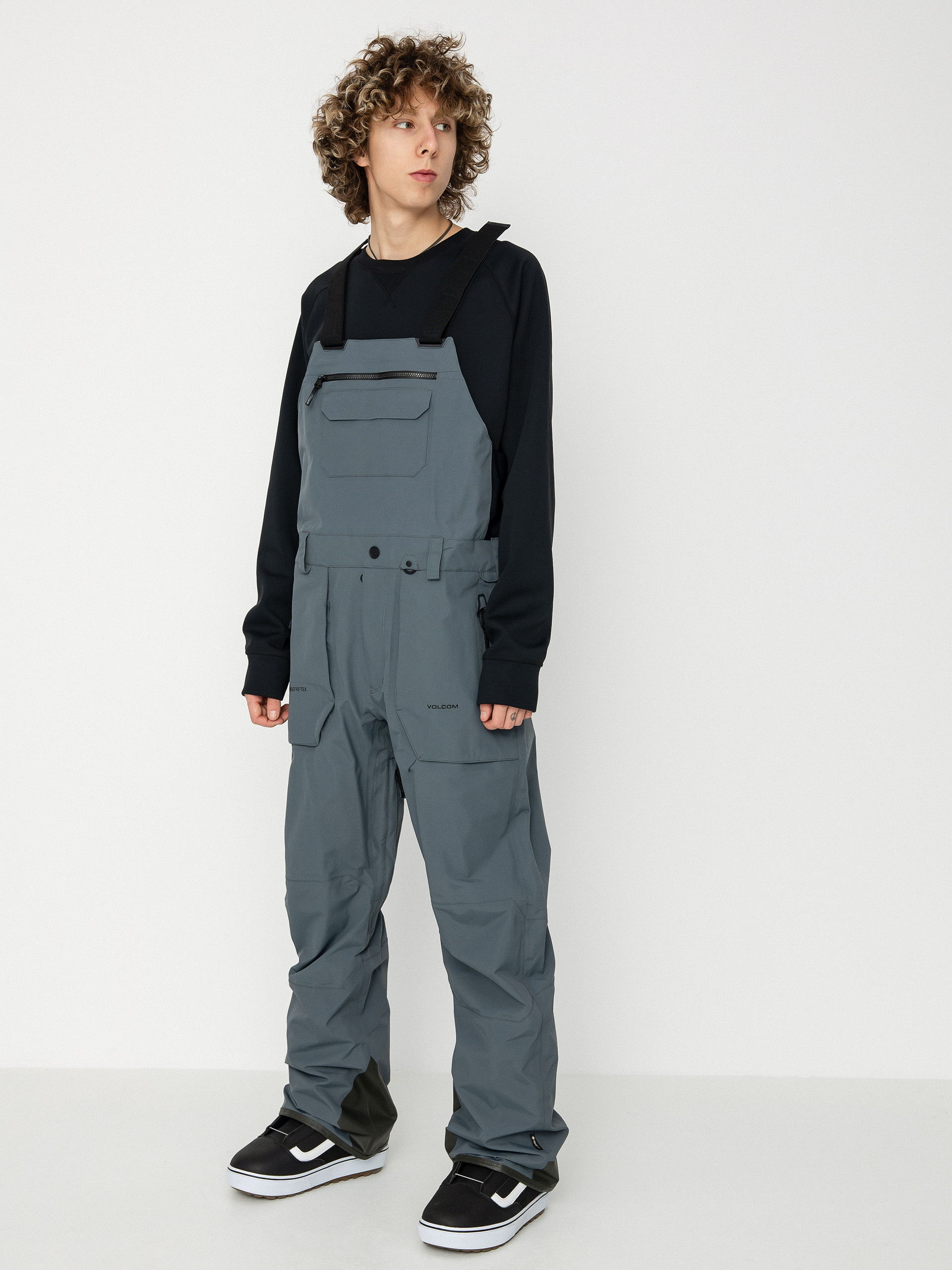 Męskie Spodnie snowboardowe Volcom Rain Gore Tex Bib Overall (dark grey)