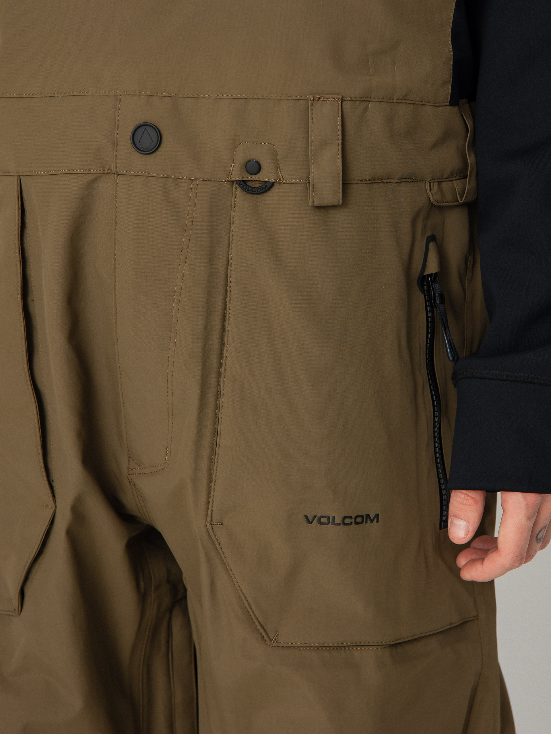 Męskie Spodnie snowboardowe Volcom Rain Gore Tex Bib Overall (dark teak)