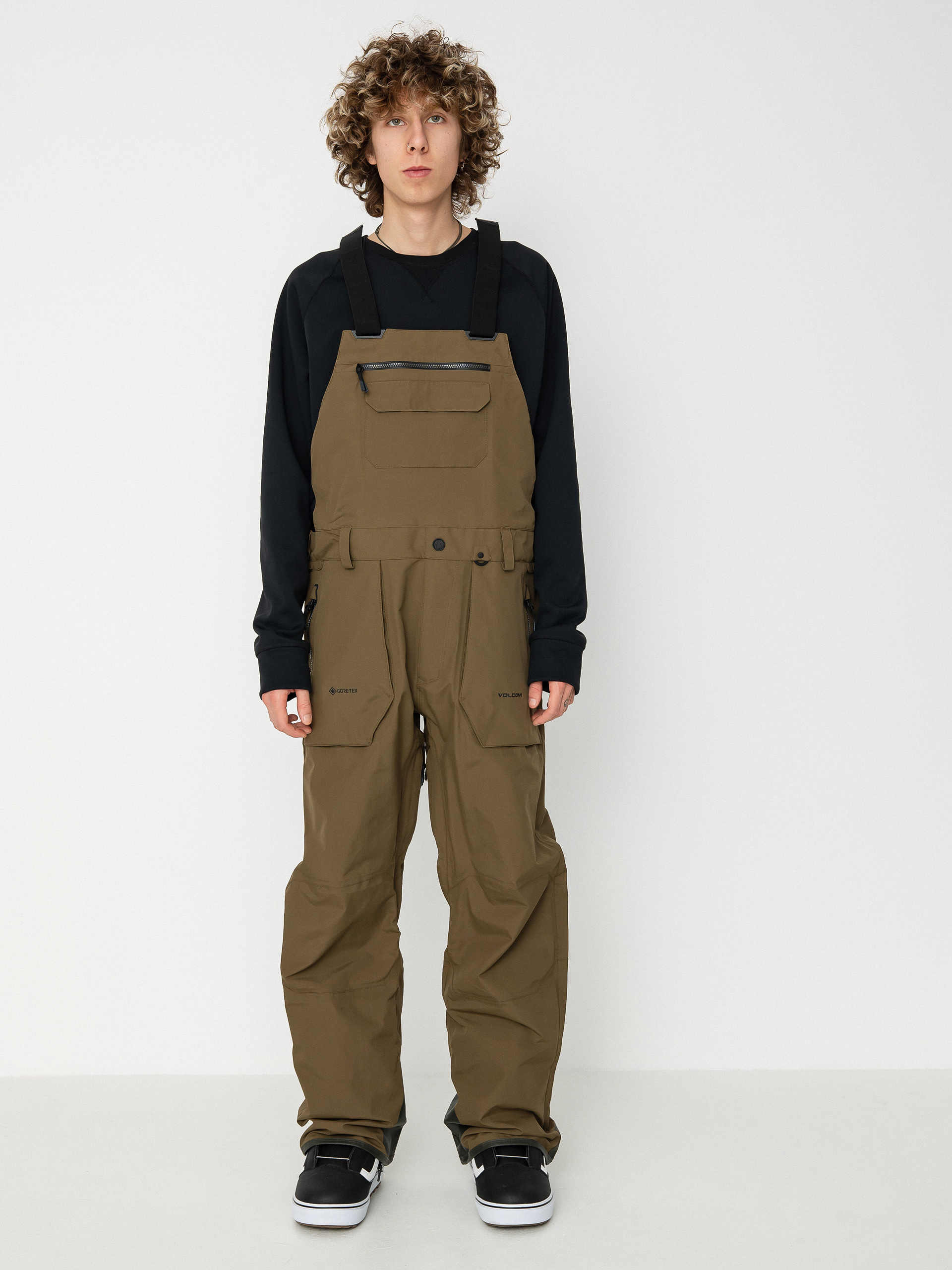Męskie Spodnie snowboardowe Volcom Rain Gore Tex Bib Overall (dark teak)