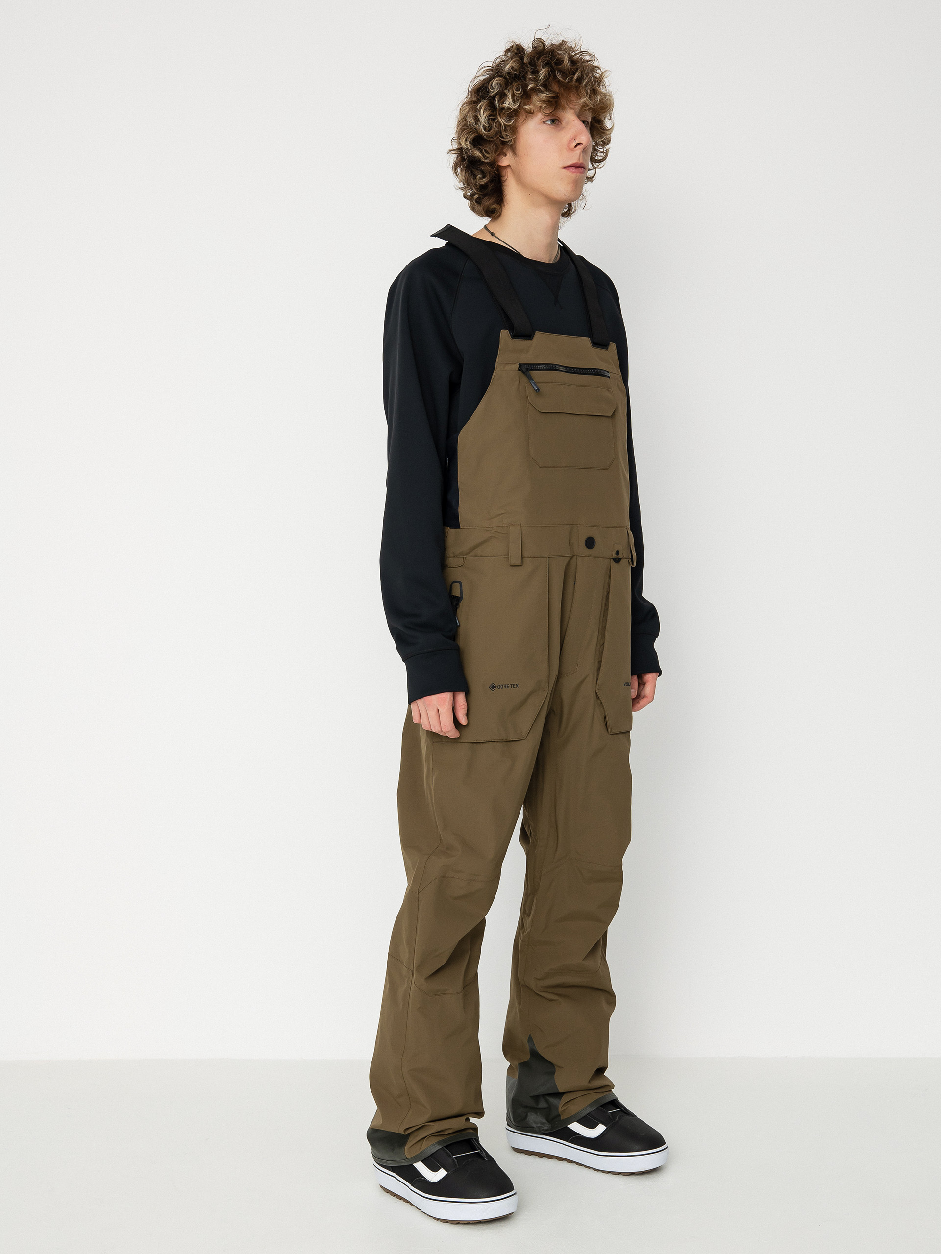 Męskie Spodnie snowboardowe Volcom Rain Gore Tex Bib Overall (dark teak)