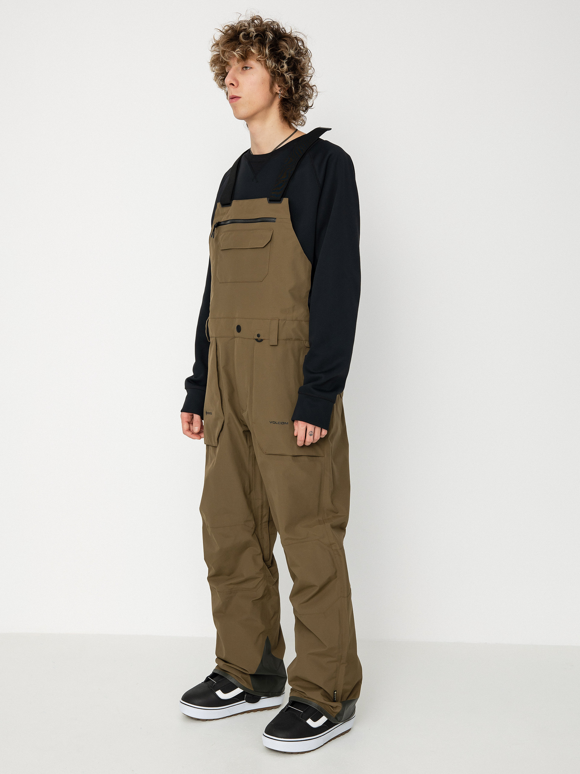 Męskie Spodnie snowboardowe Volcom Rain Gore Tex Bib Overall (dark teak)