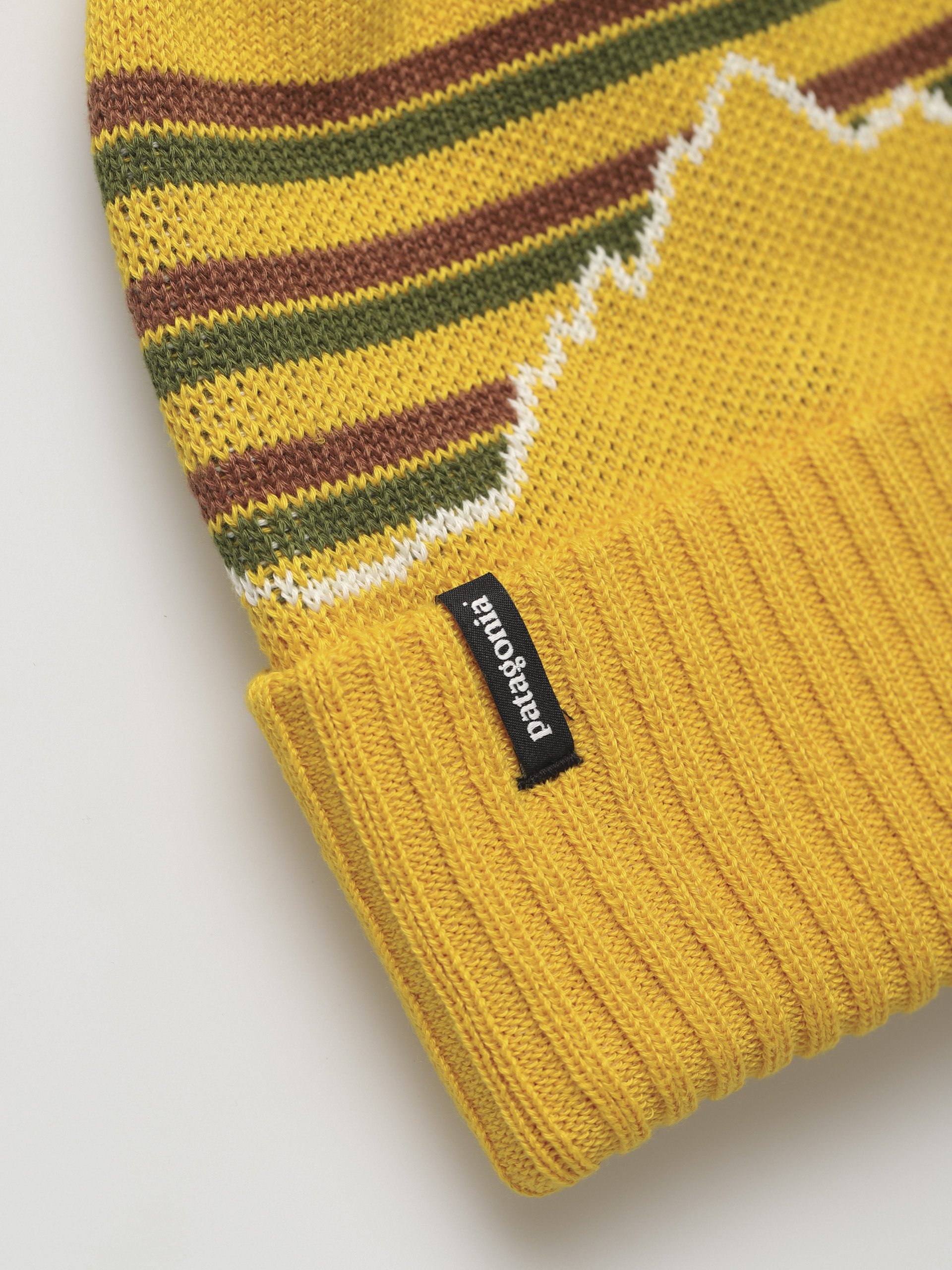 Czapka zimowa Patagonia Powder Town (fitz roy stripe knit/cabin gold)