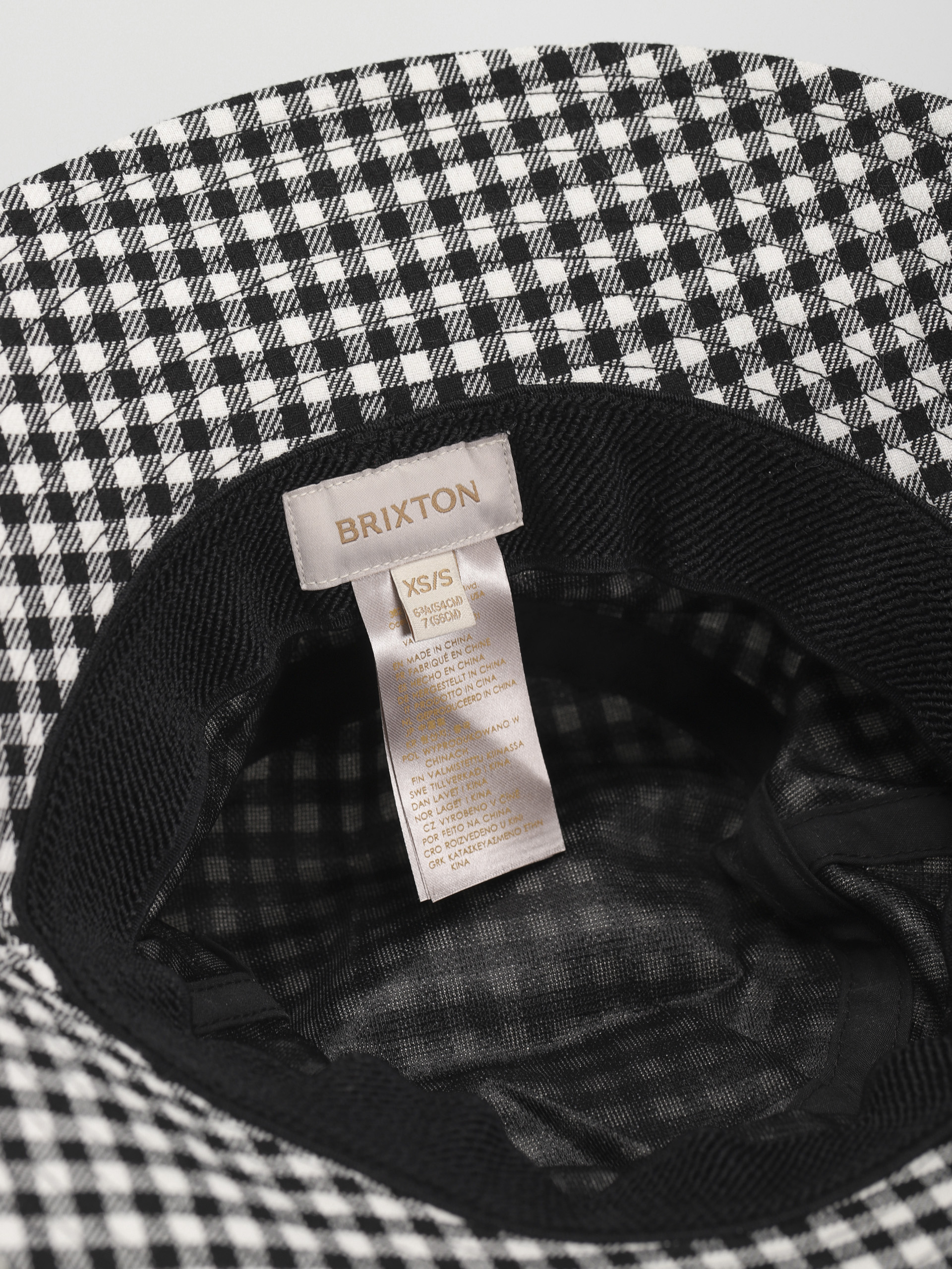 Kapelusz Brixton Petra Packable Bucket Hat (black gingham)