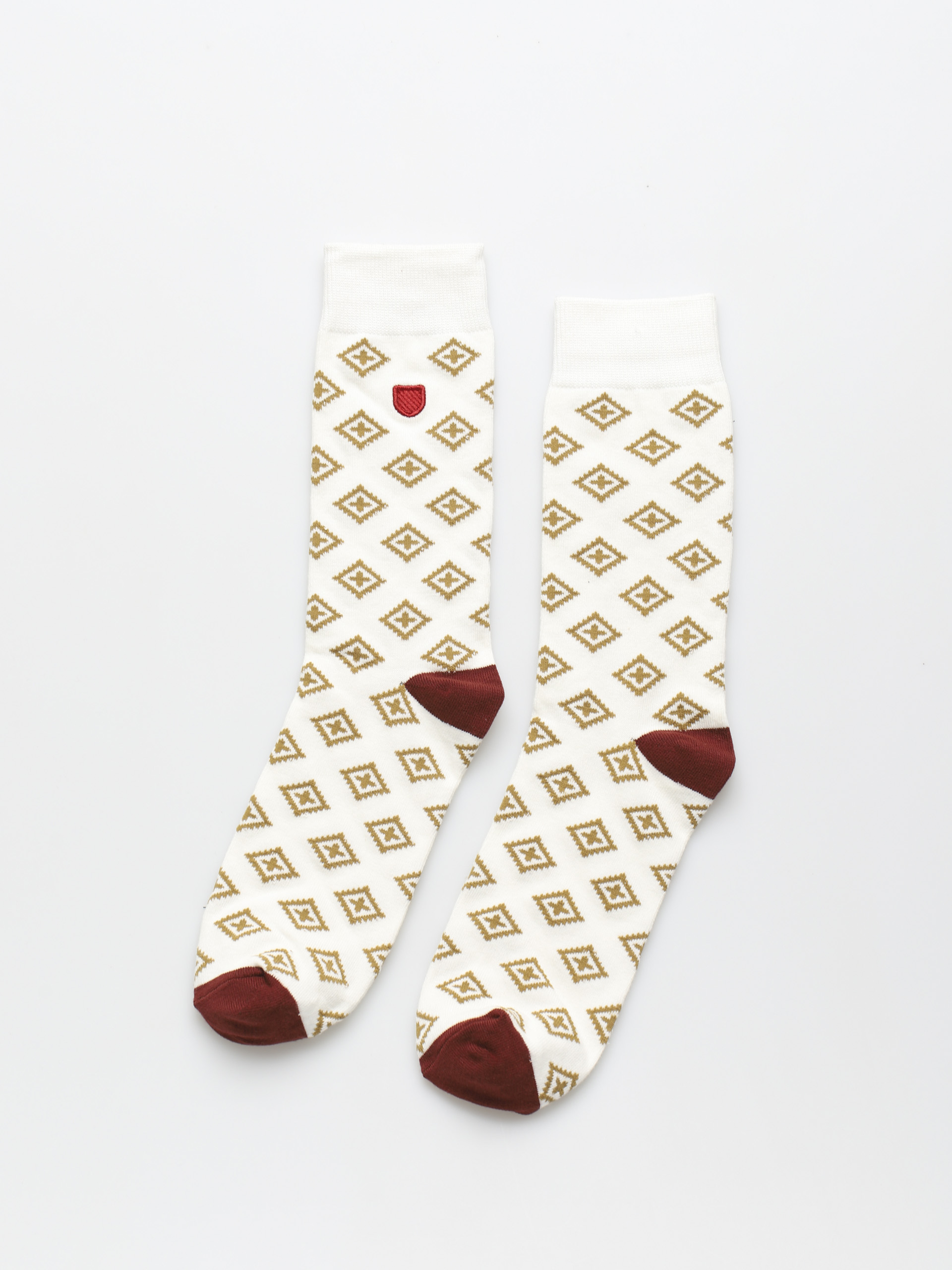 Skarpetki Brixton Done Proper Knit Sock (off white/dark brick)