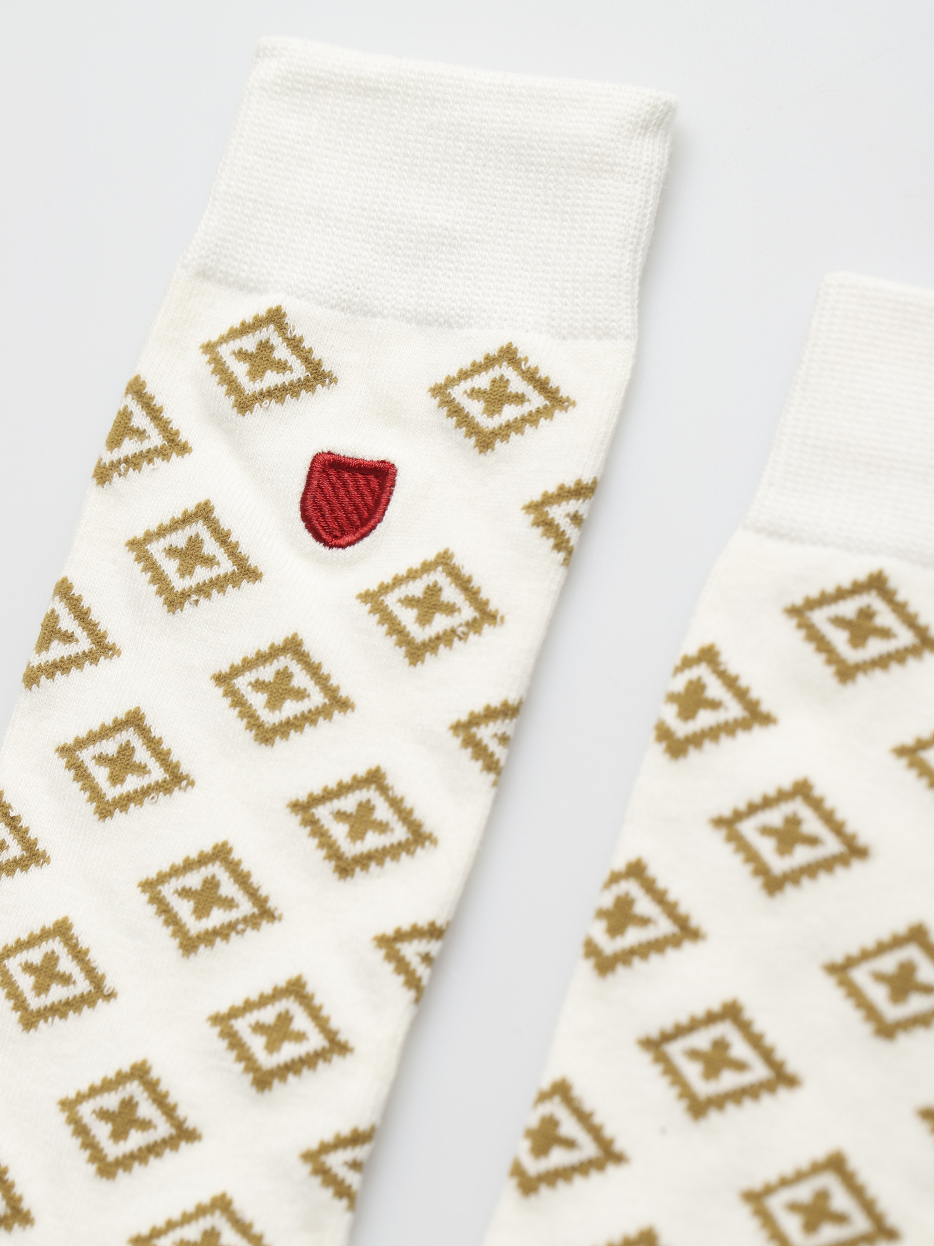 Skarpetki Brixton Done Proper Knit Sock (off white/dark brick)