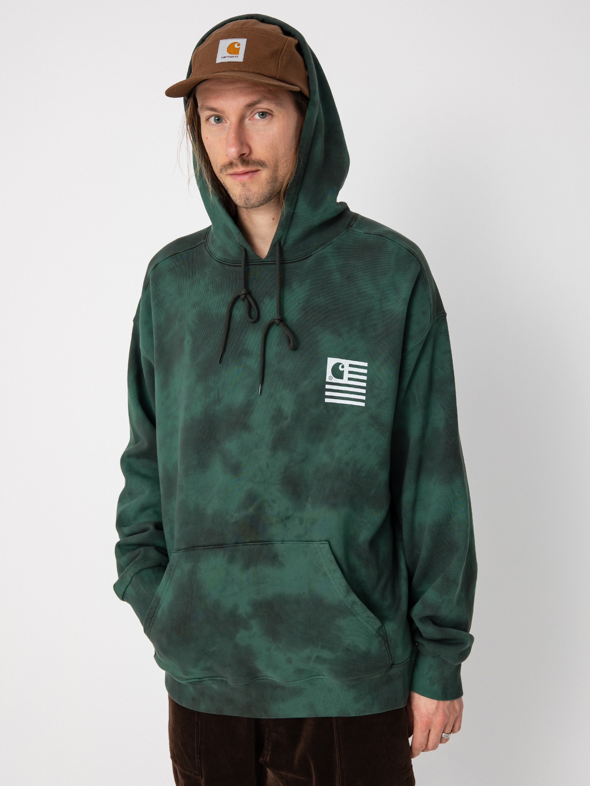 Bluza z kapturem Carhartt WIP Chromo HD (treehouse chromo/white)